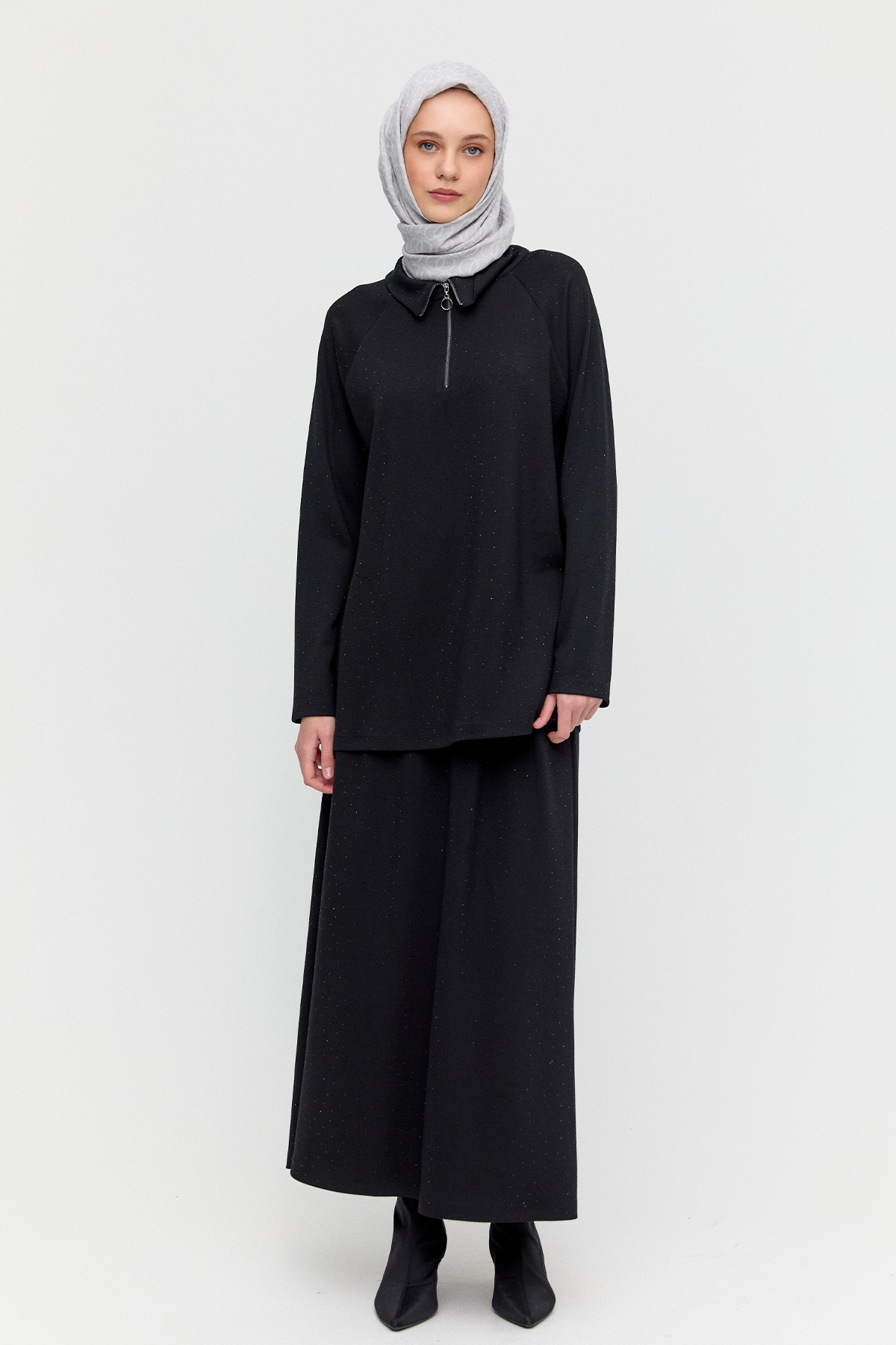 Taş Detaylı Reglan Kesim İkili Takım