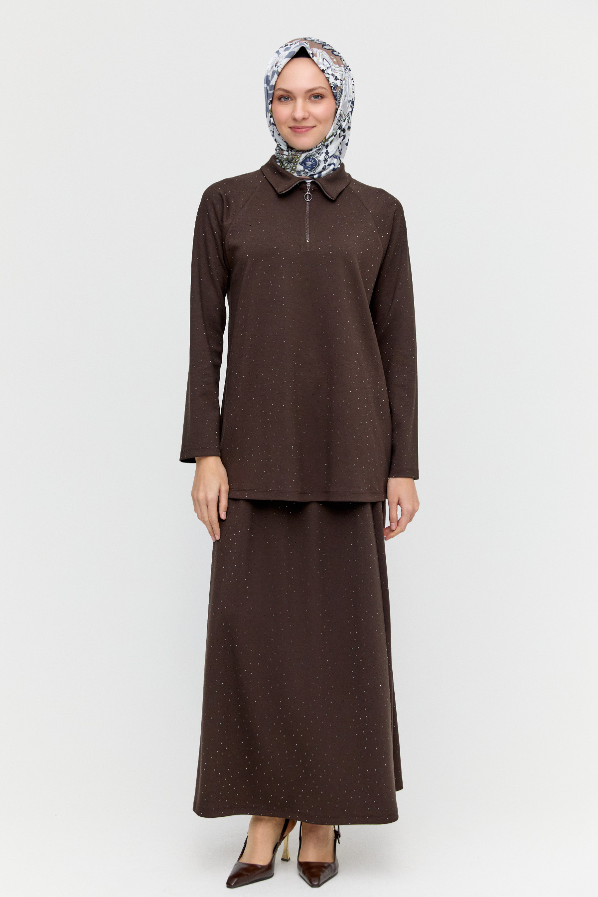 Taş Detaylı Reglan Kesim İkili Takım