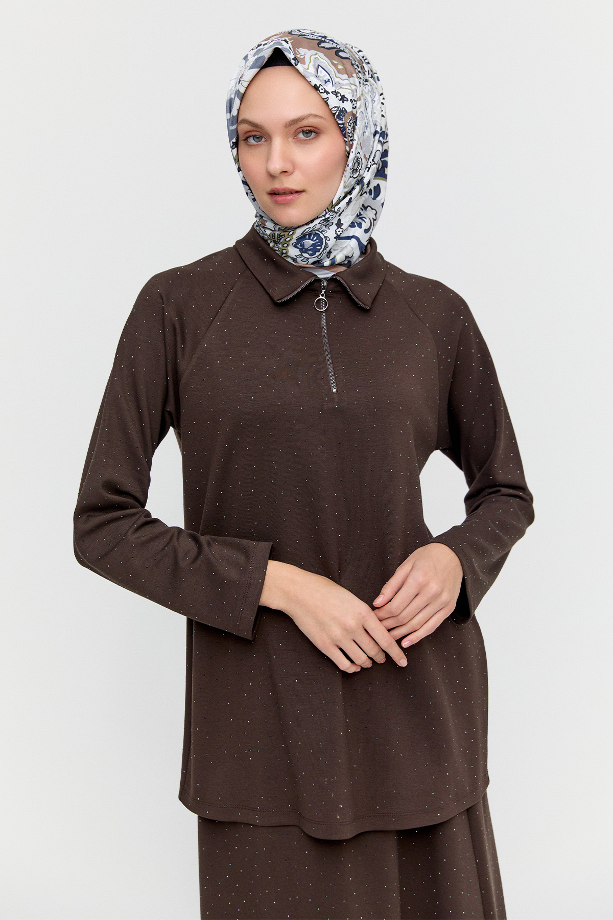 Taş Detaylı Reglan Kesim İkili Takım