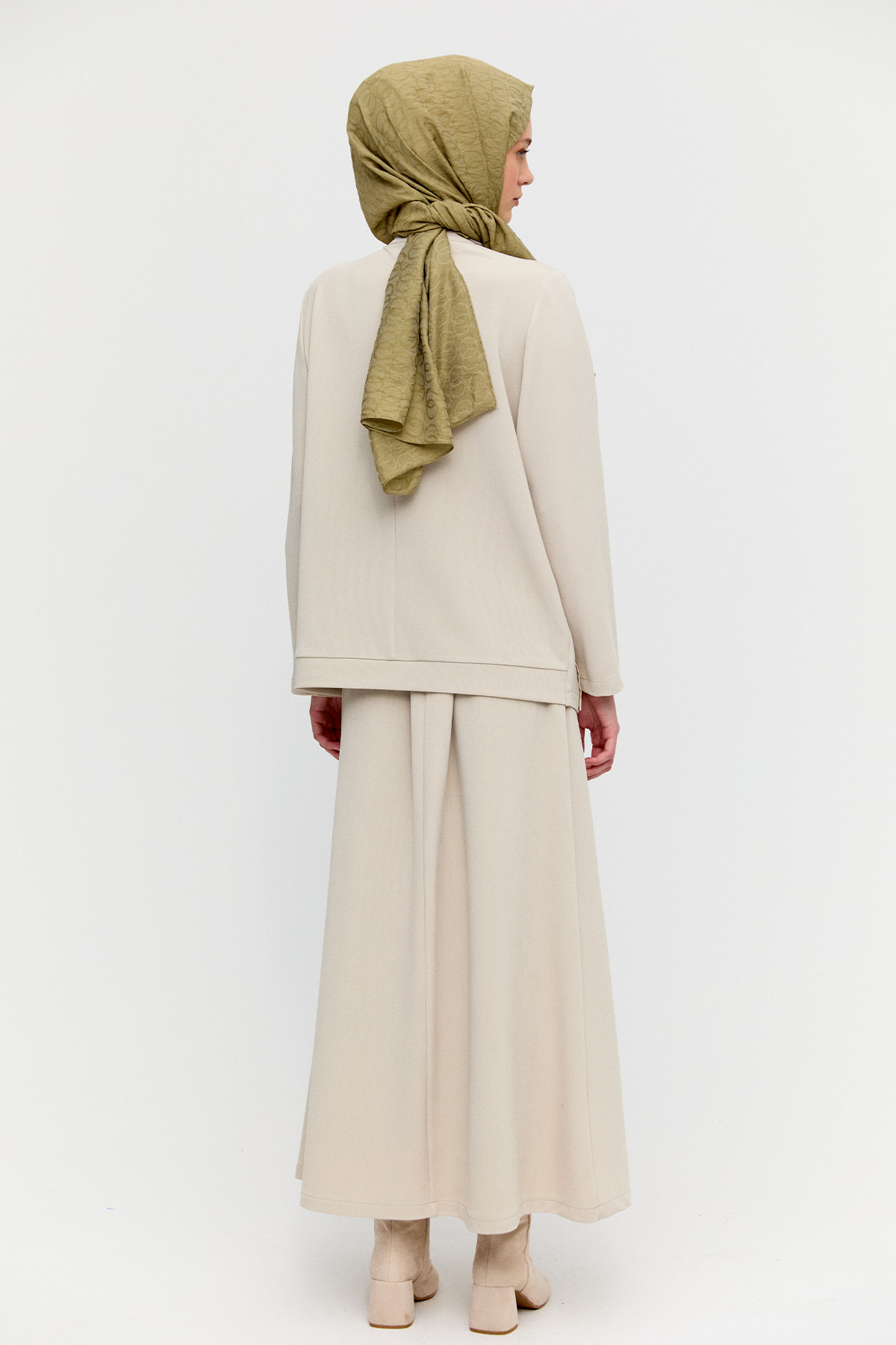 Suni Deri Detaylı İkili Takım