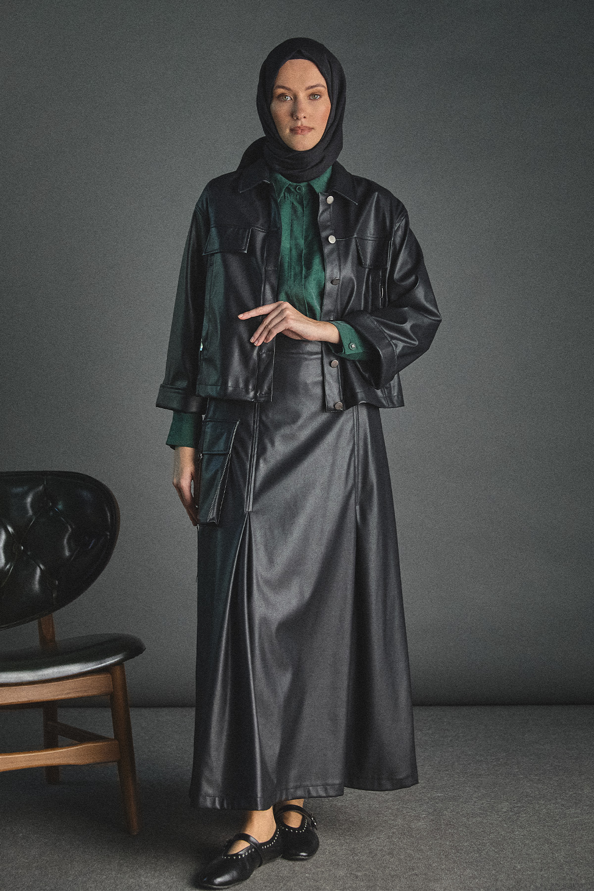 Cepli Suni Deri İkili Takım