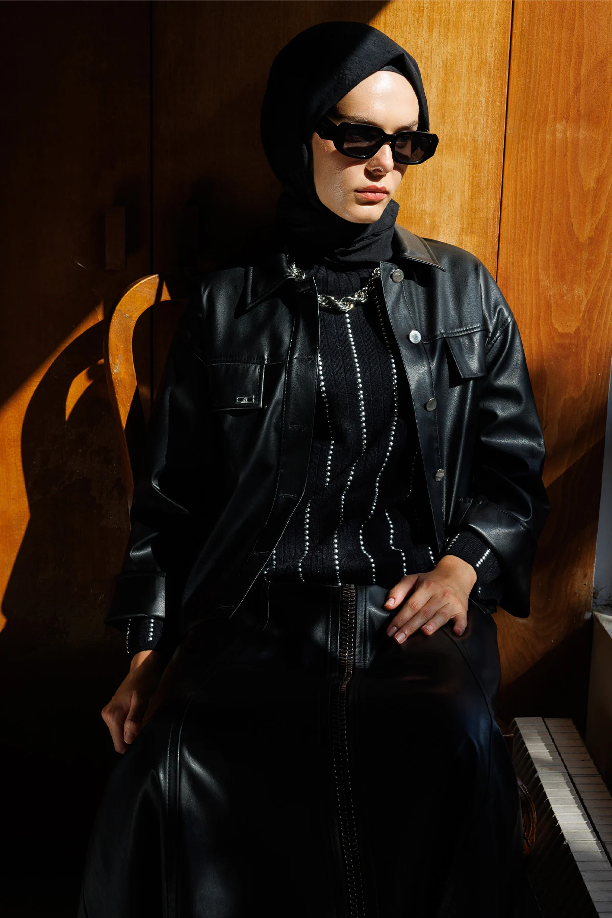 Cepli Suni Deri İkili Takım, Tesettür Giyim