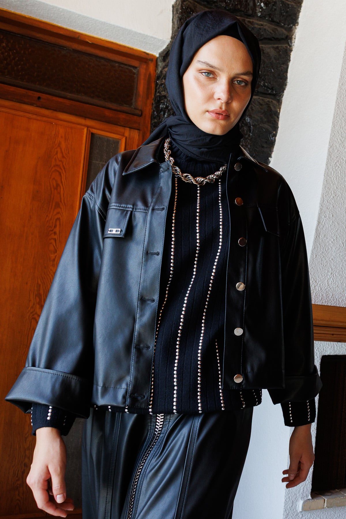 Cepli Suni Deri İkili Takım, Tesettür Giyim