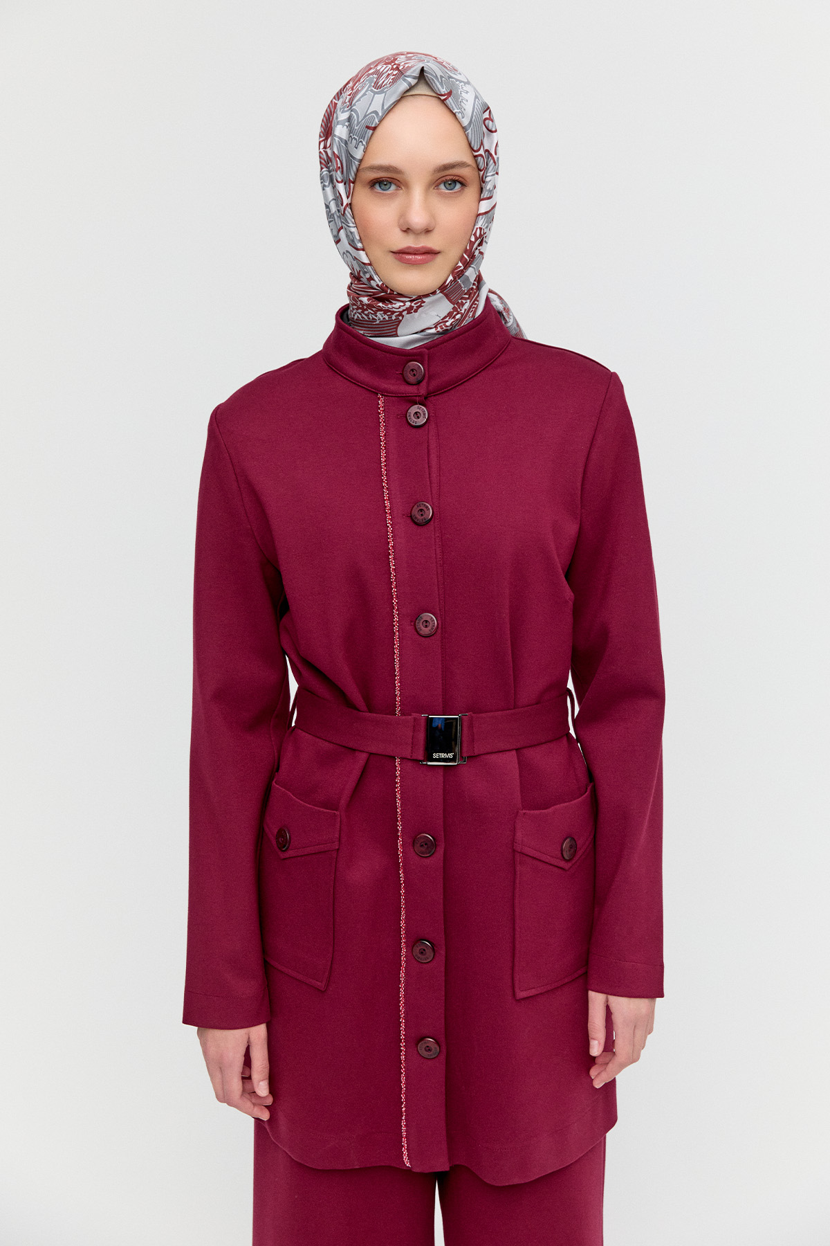 Taş Detaylı Kemerli İkili Takım