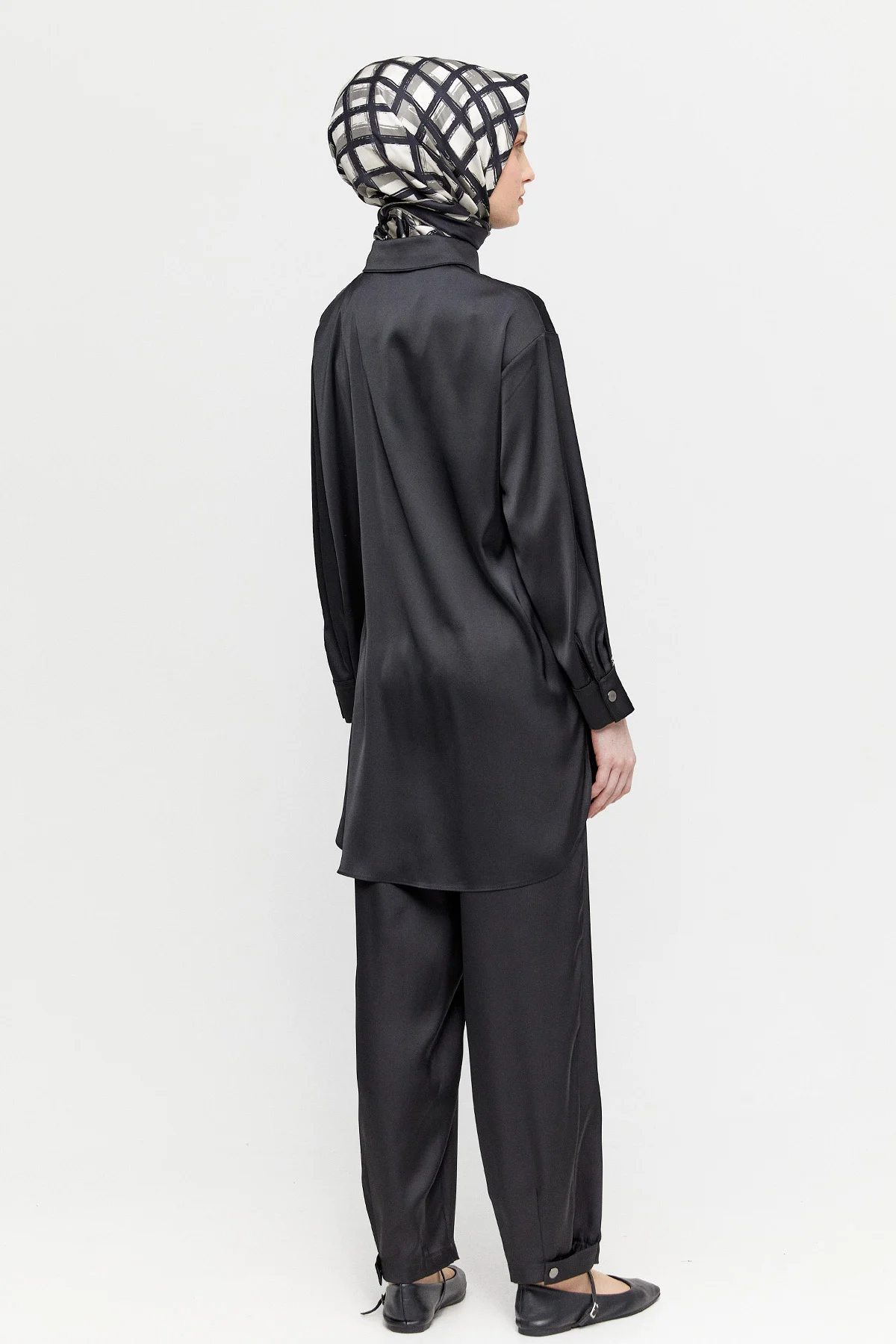 Saten Şalvarlı İkili Takım, Tesettür Giyim