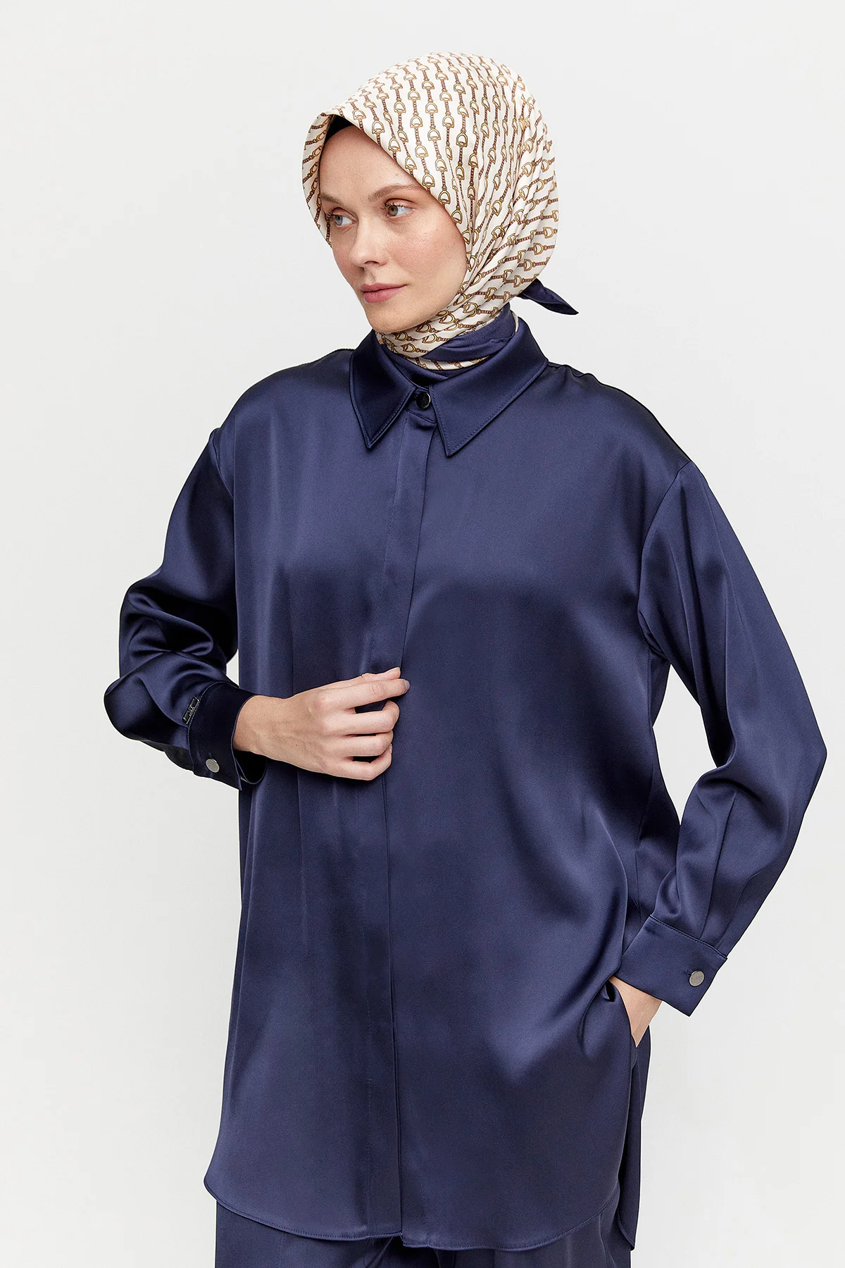 Saten Şalvarlı İkili Takım, Tesettür Giyim