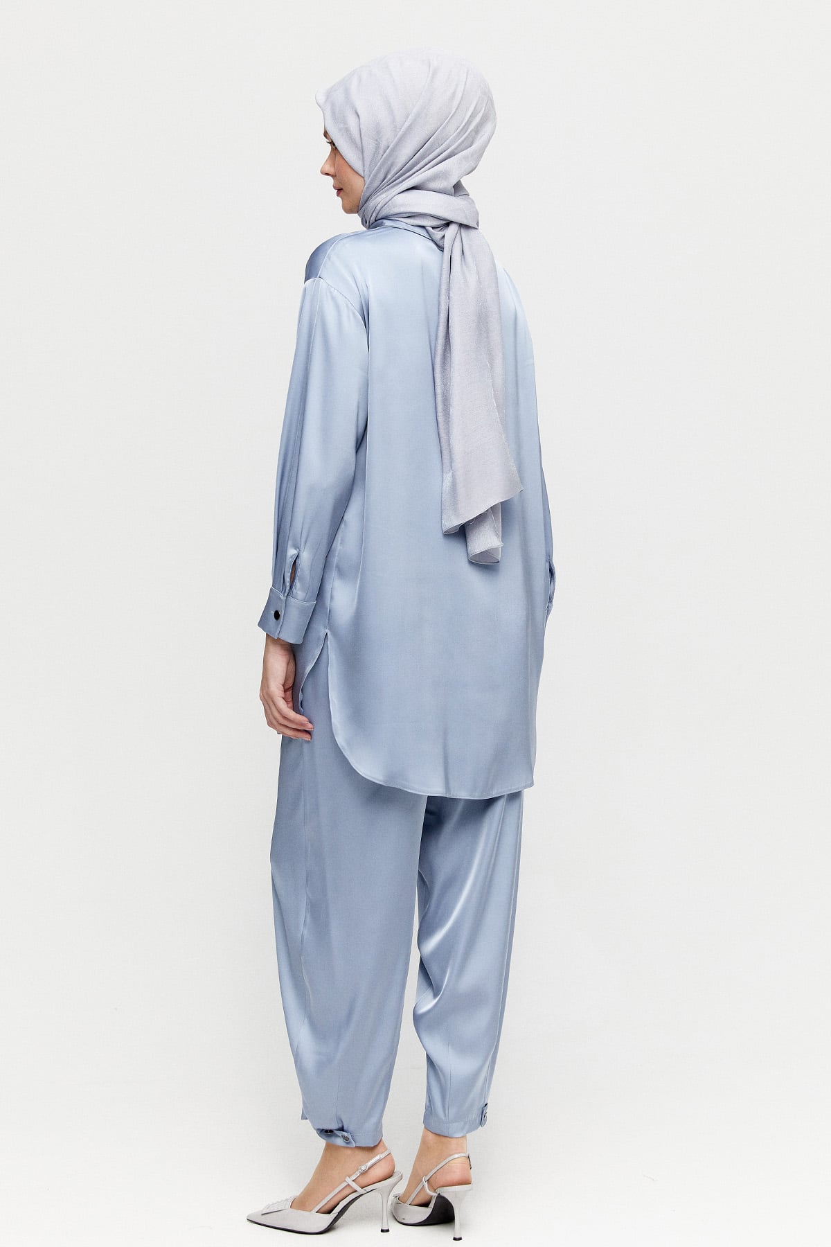 Saten Şalvarlı İkili Takım, Tesettür Giyim