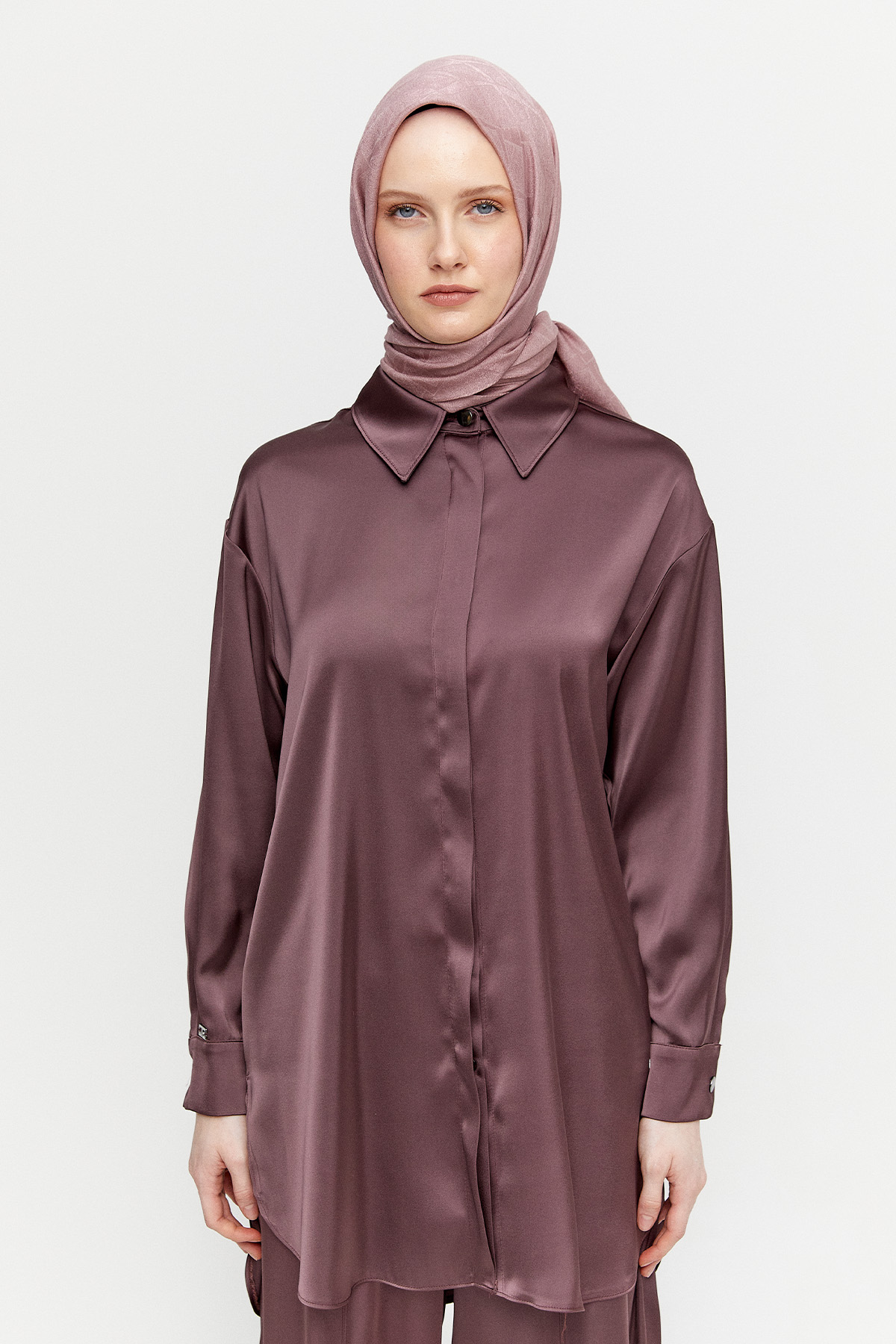 Saten Şalvarlı İkili Takım