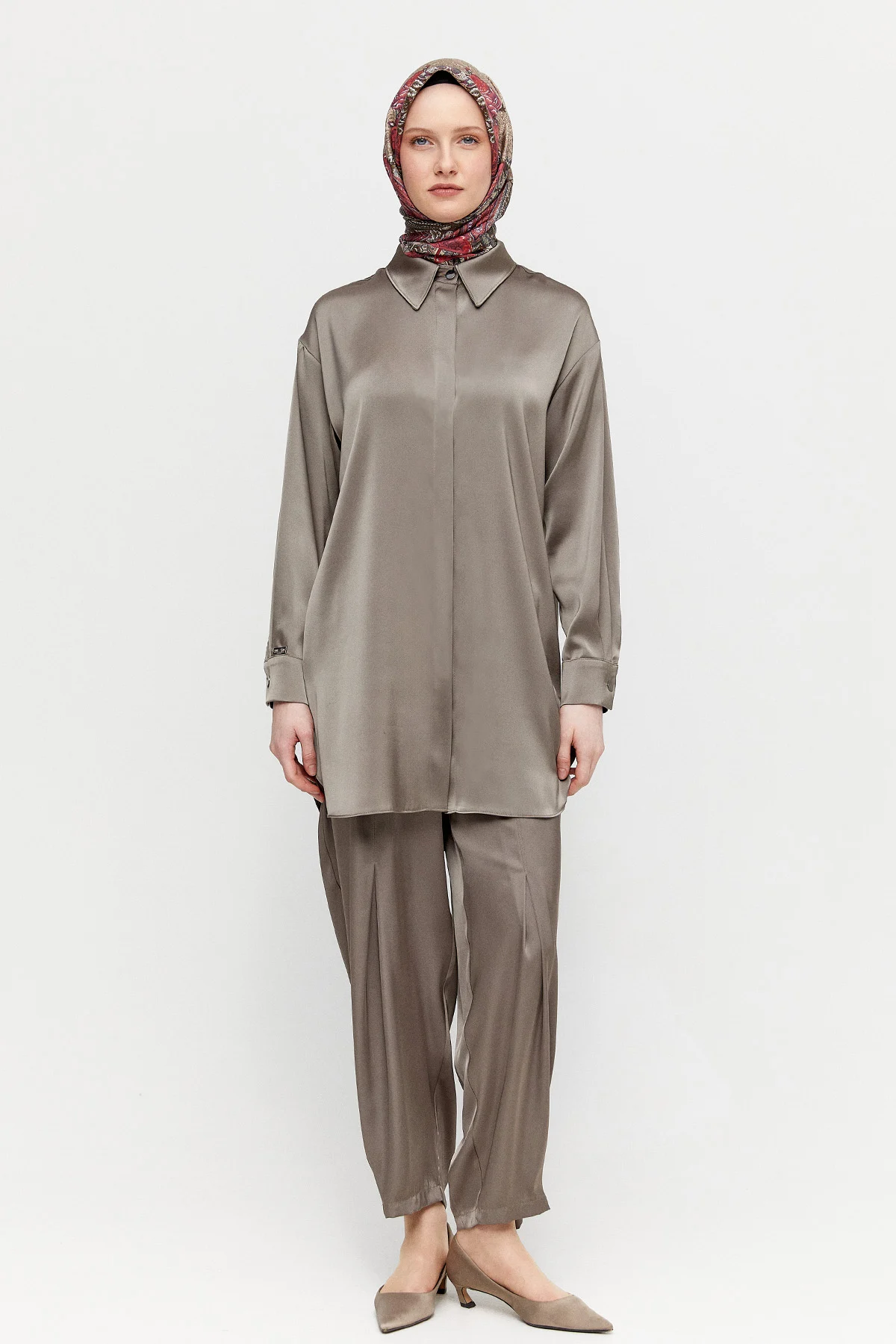 Saten Şalvarlı İkili Takım, Tesettür Giyim