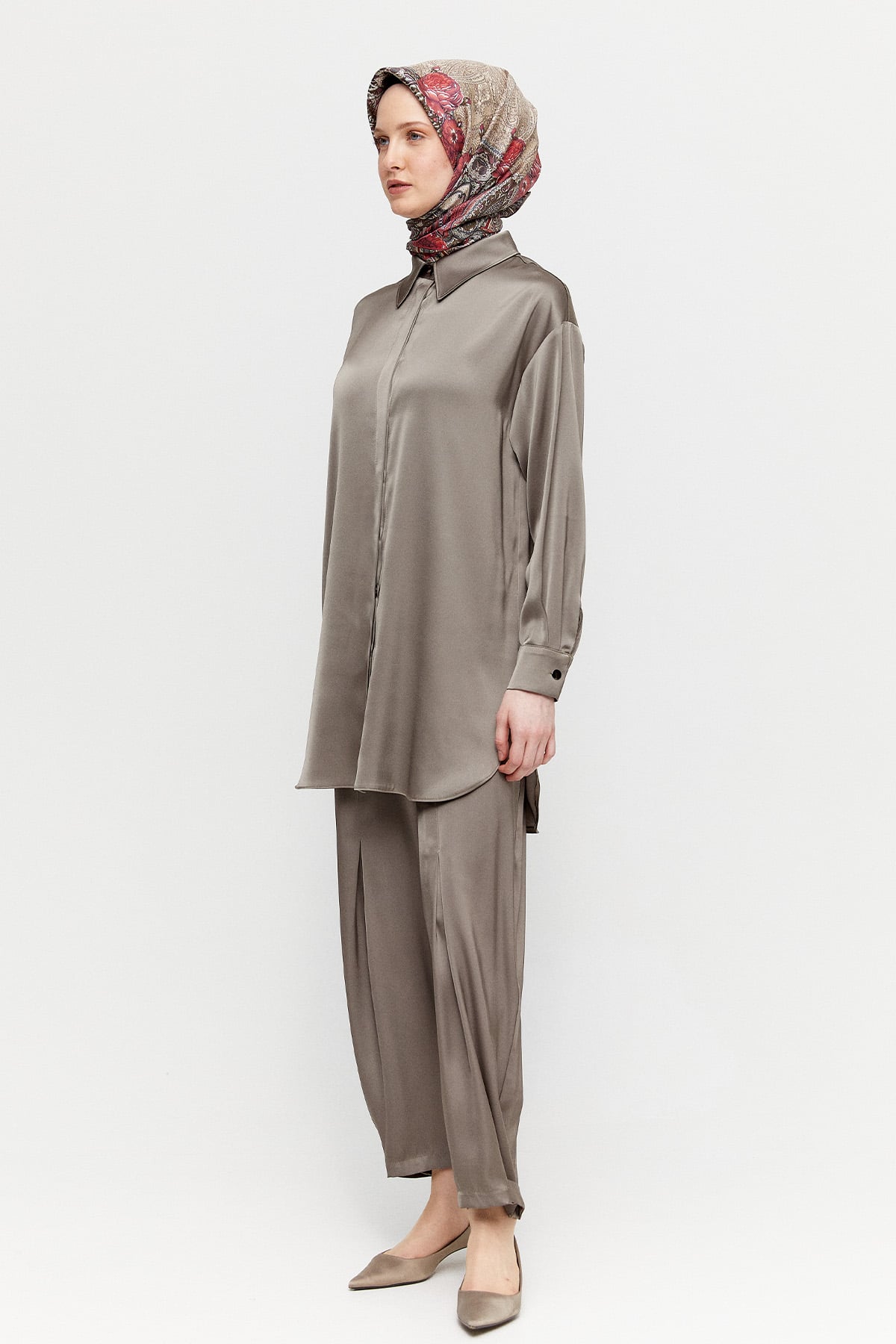 Saten Şalvarlı İkili Takım, Tesettür Giyim