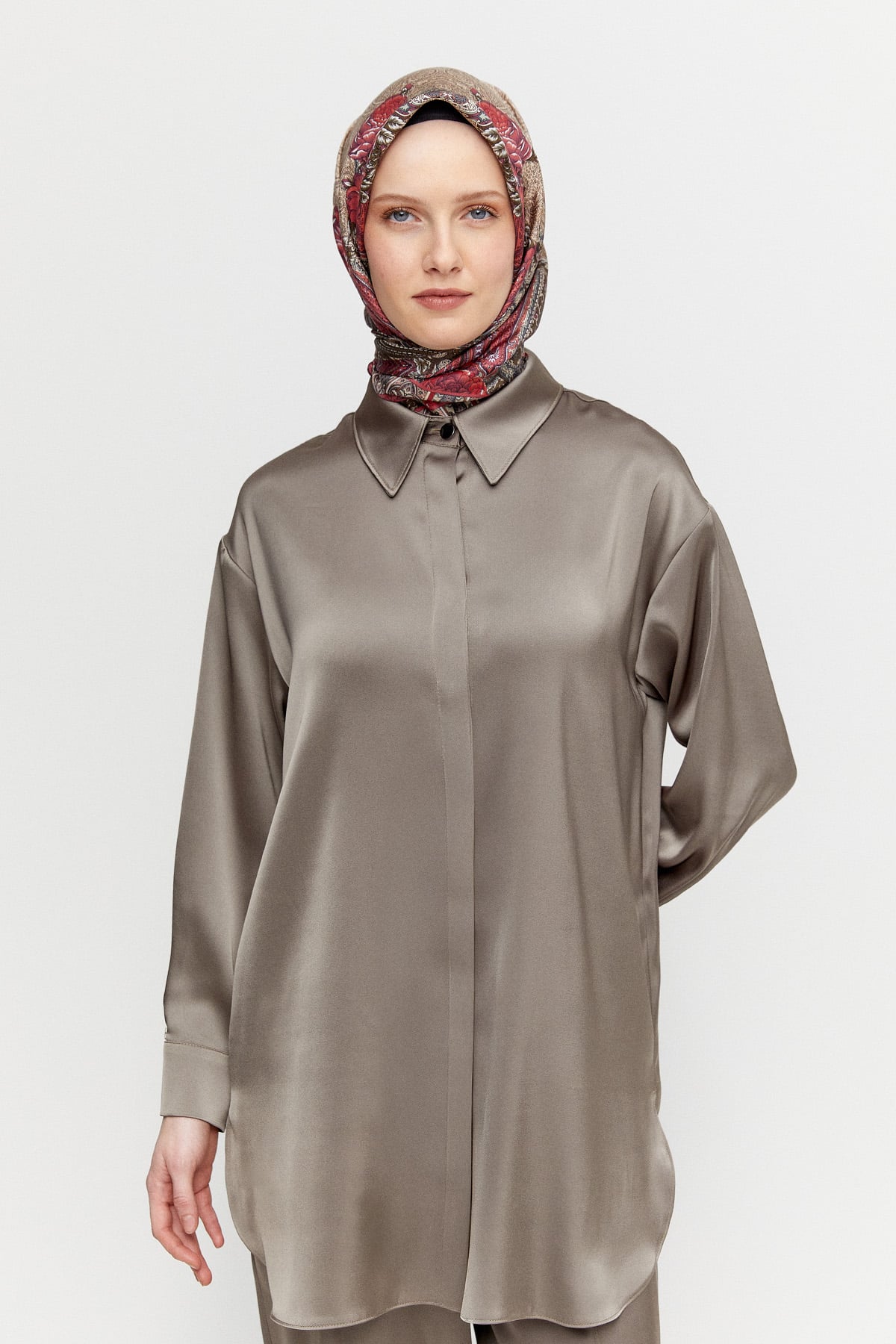 Saten Şalvarlı İkili Takım, Tesettür Giyim