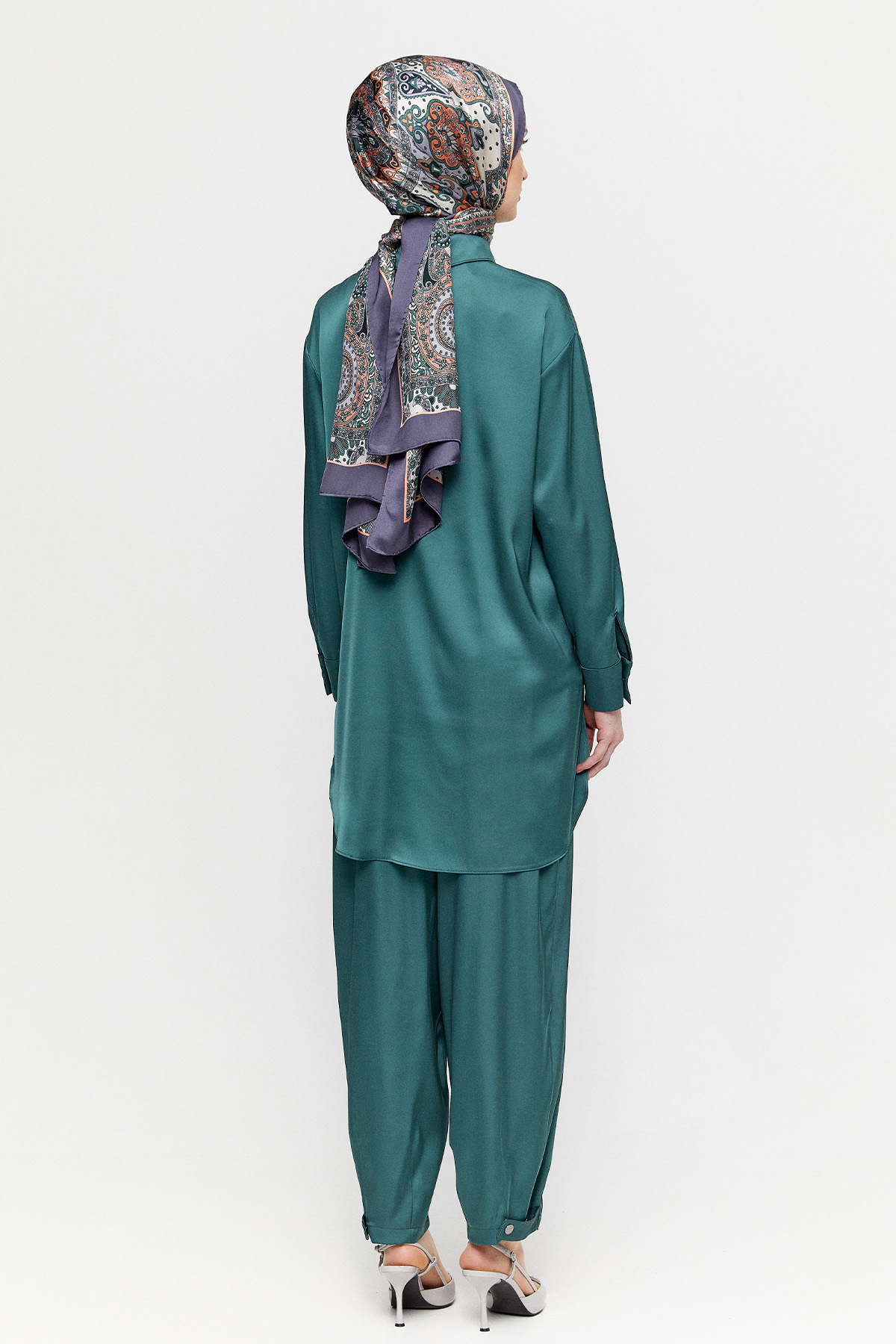 Saten Şalvarlı İkili Takım, Tesettür Giyim