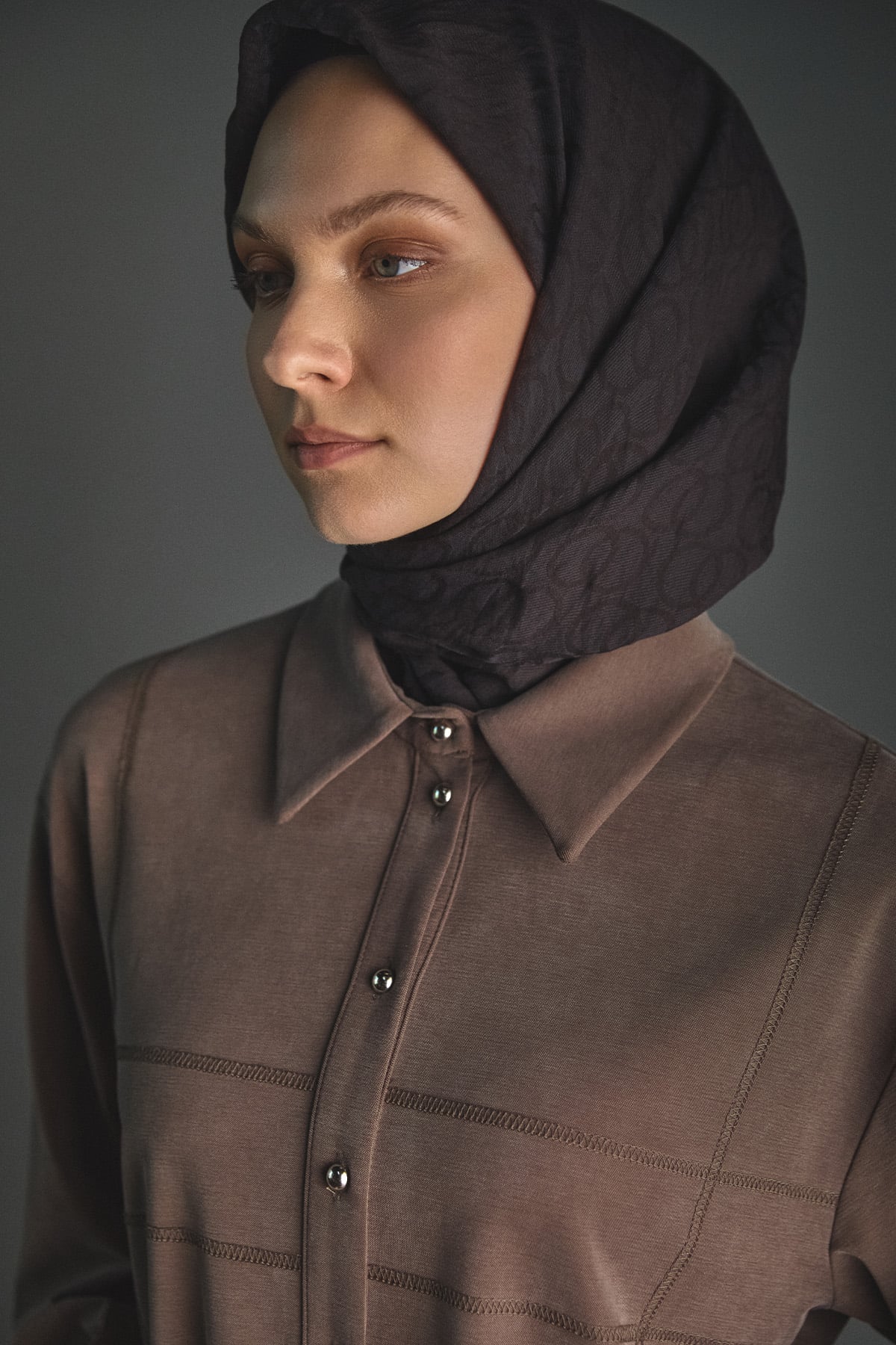 Spor Dikiş Gizli Patlı Lyocell Tunik, Tesettür Giyim