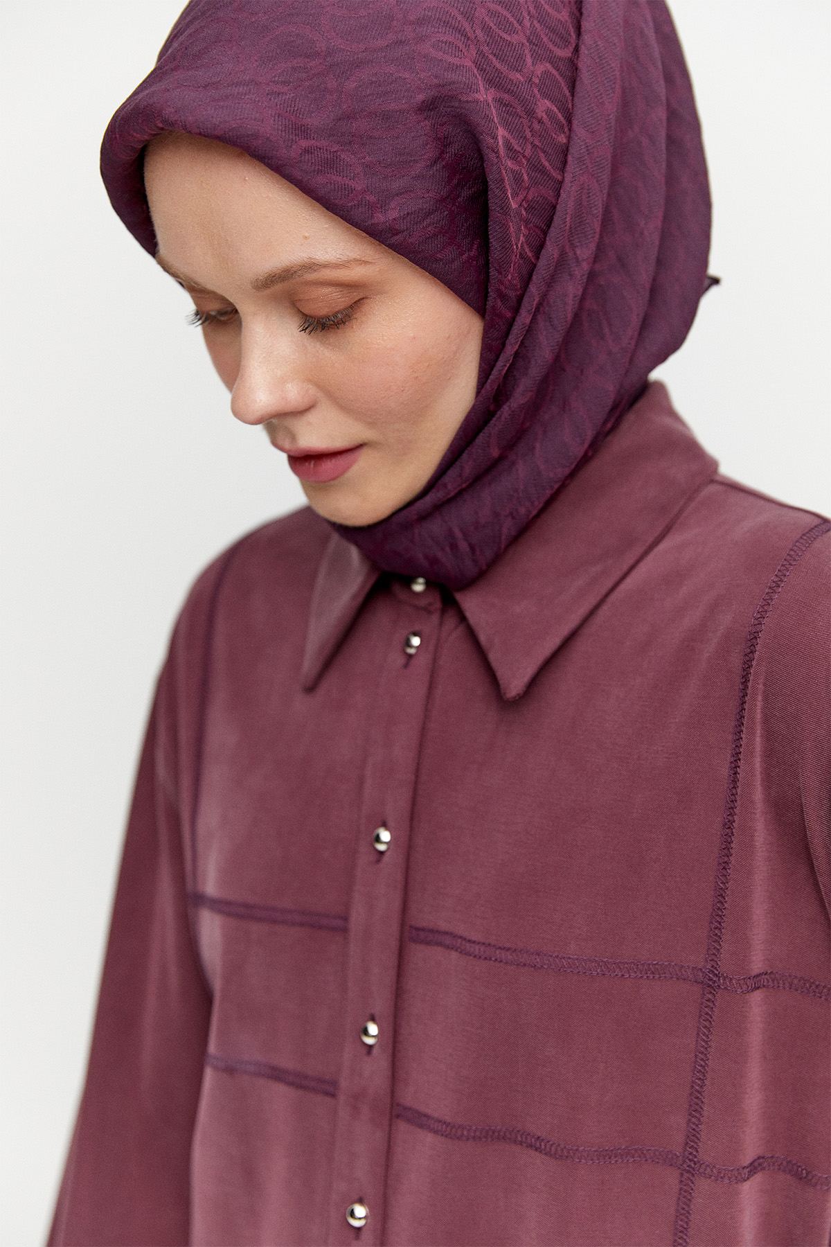 Spor Dikiş Gizli Patlı Lyocell Tunik
