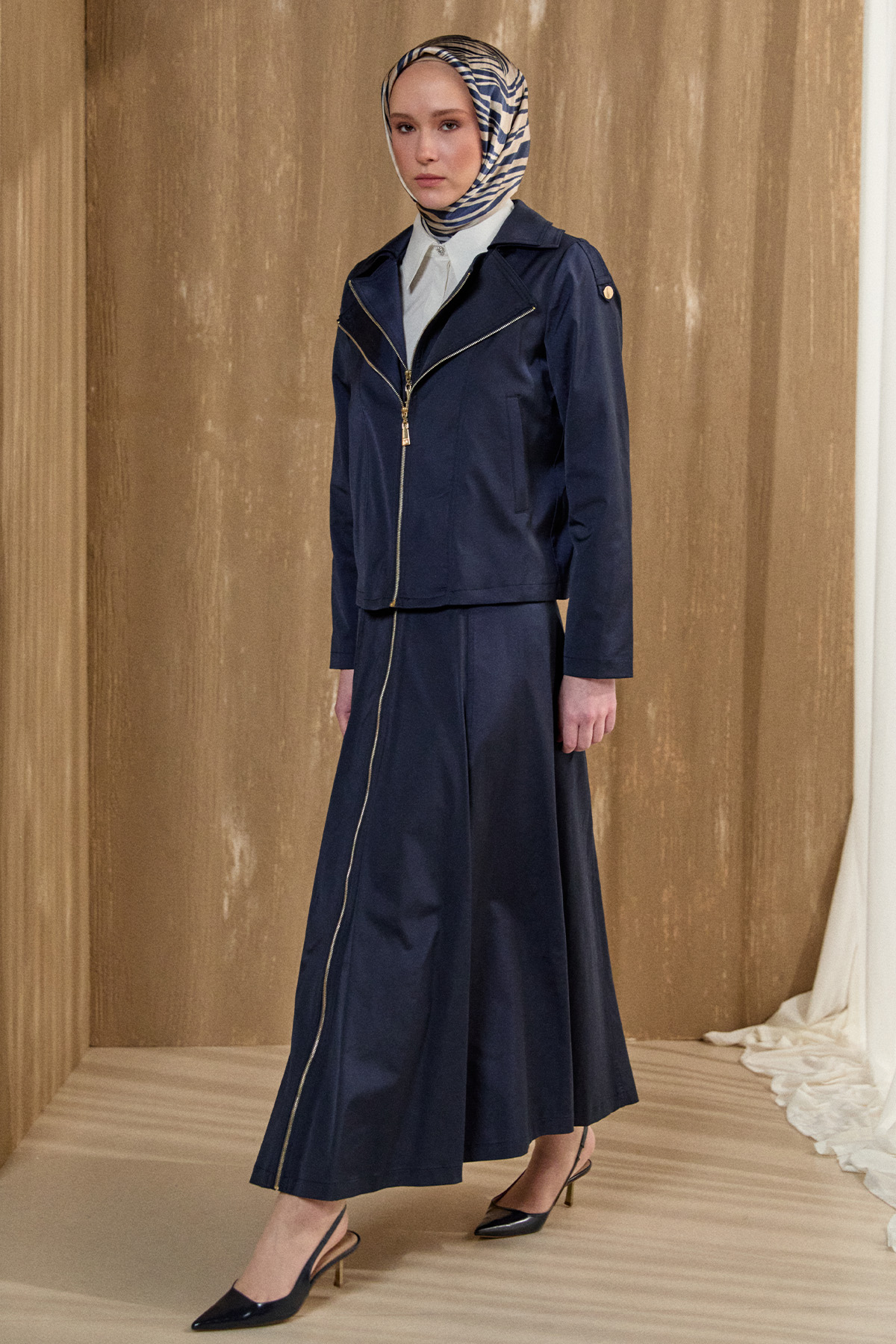 Fermuar Detaylı İkili Takım, Tesettür Giyim