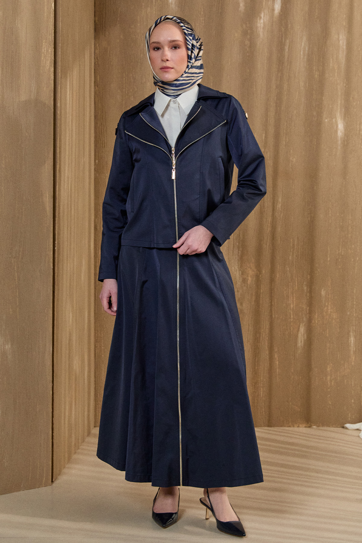 Fermuar Detaylı İkili Takım, Tesettür Giyim