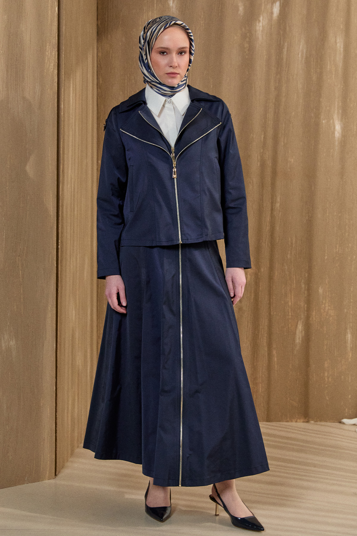 Fermuar Detaylı İkili Takım, Tesettür Giyim