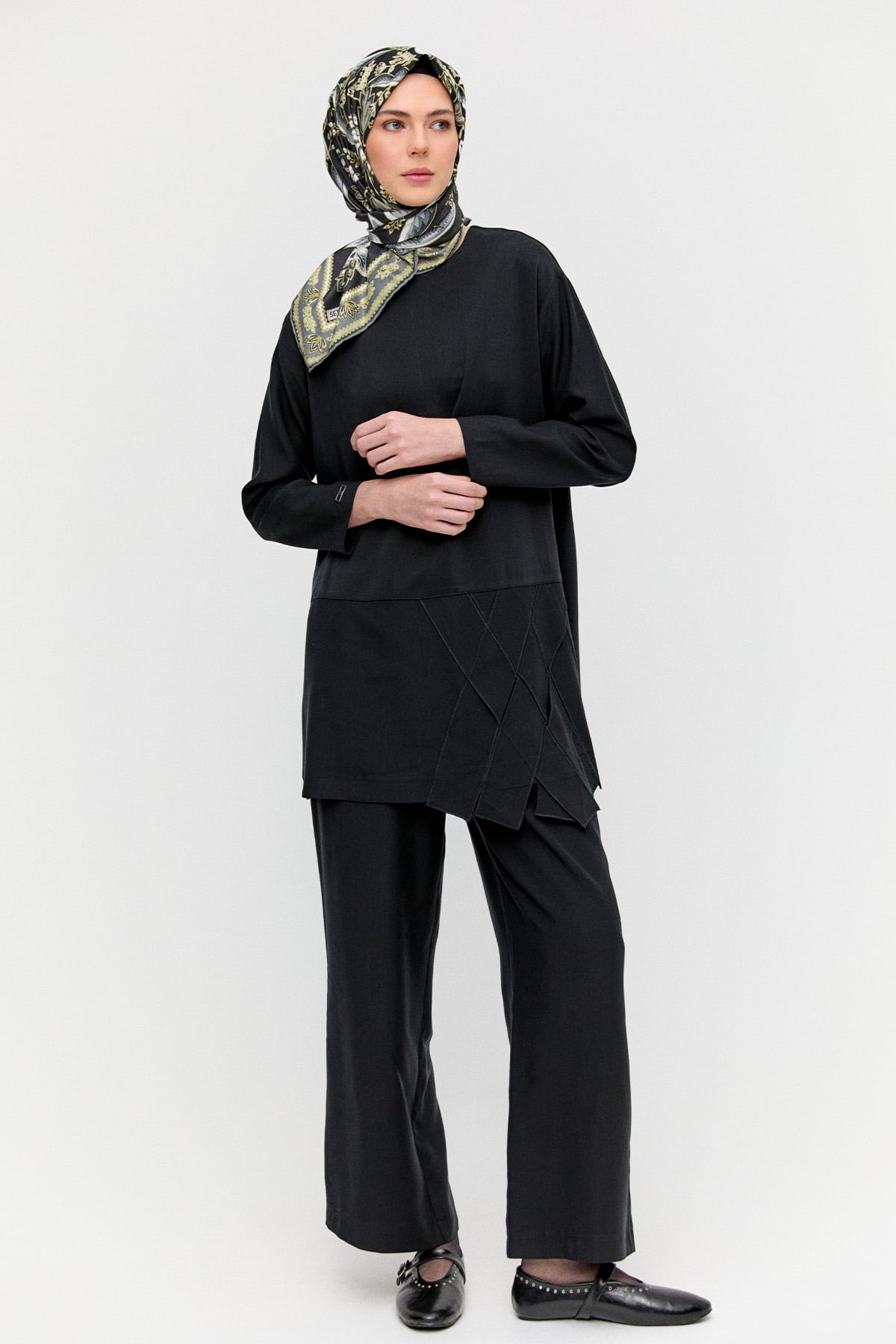 Geometrik Motifli İkili Takım, Tesettür Giyim