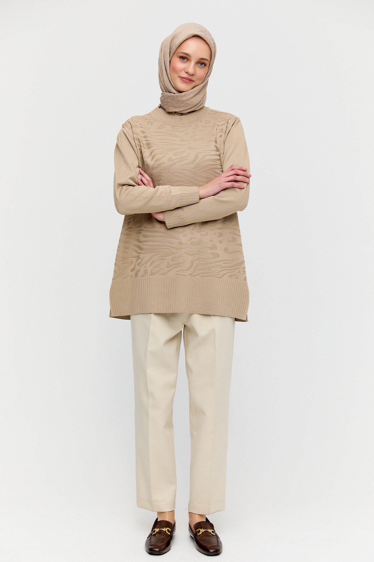 Karma Desenli Triko Tunik