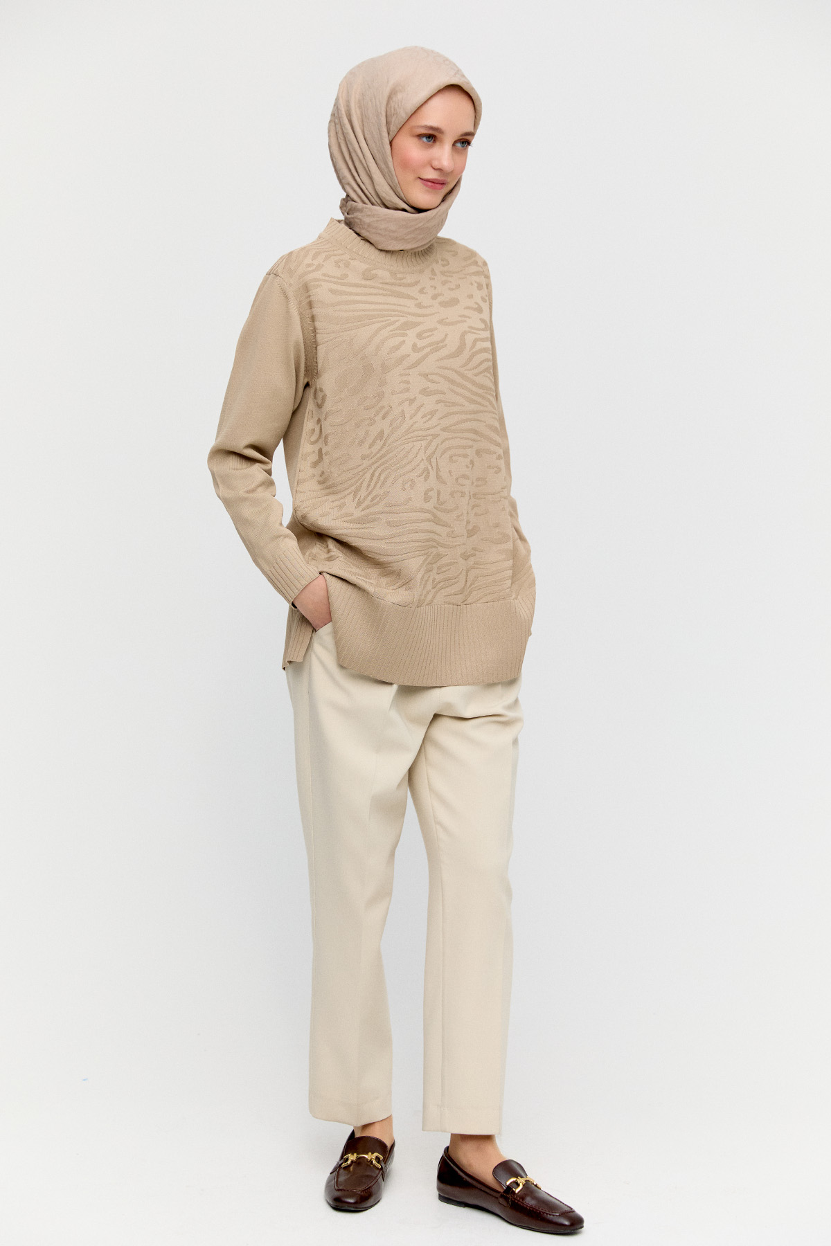 Karma Desenli Triko Tunik