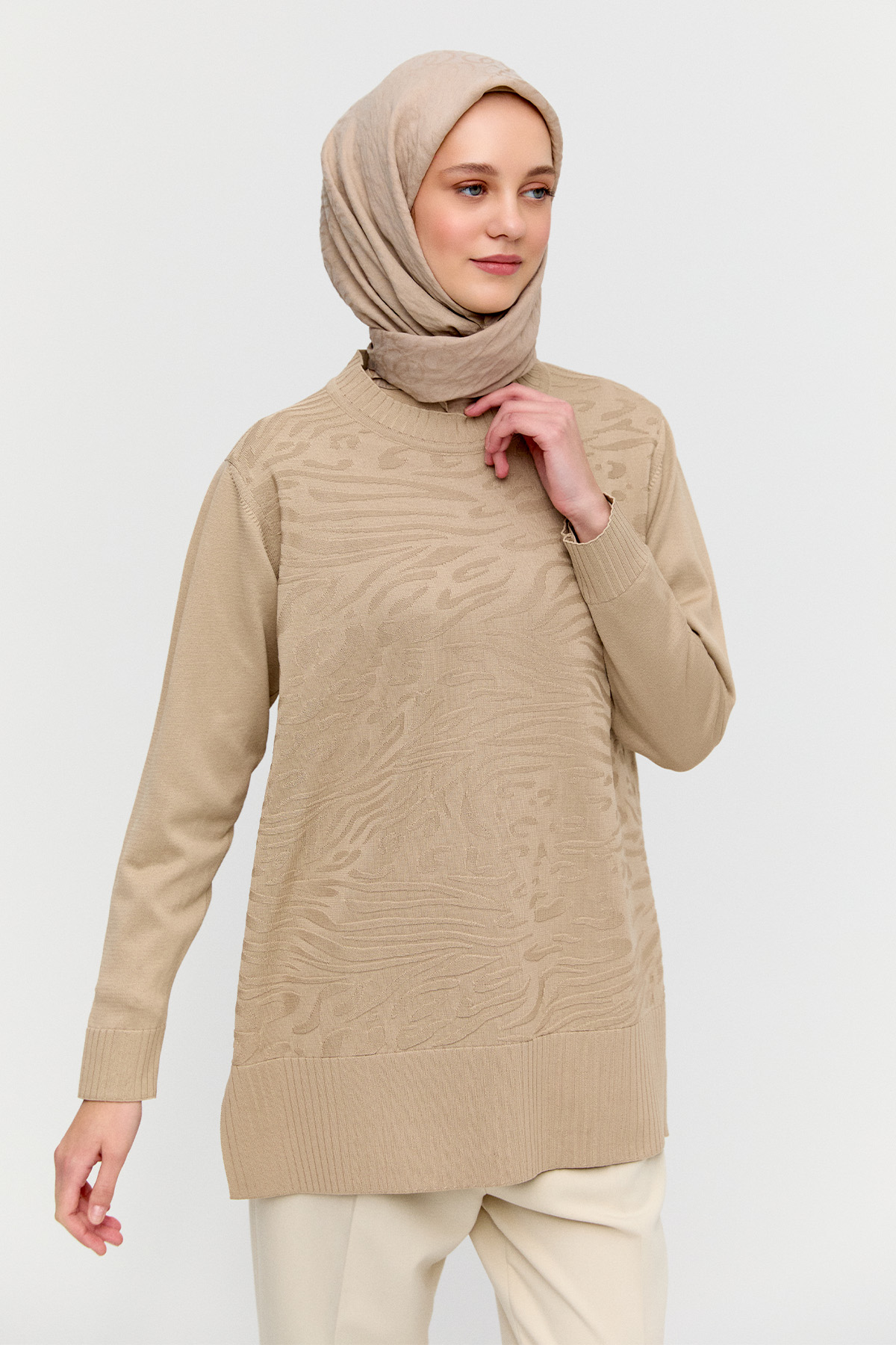 Karma Desenli Triko Tunik