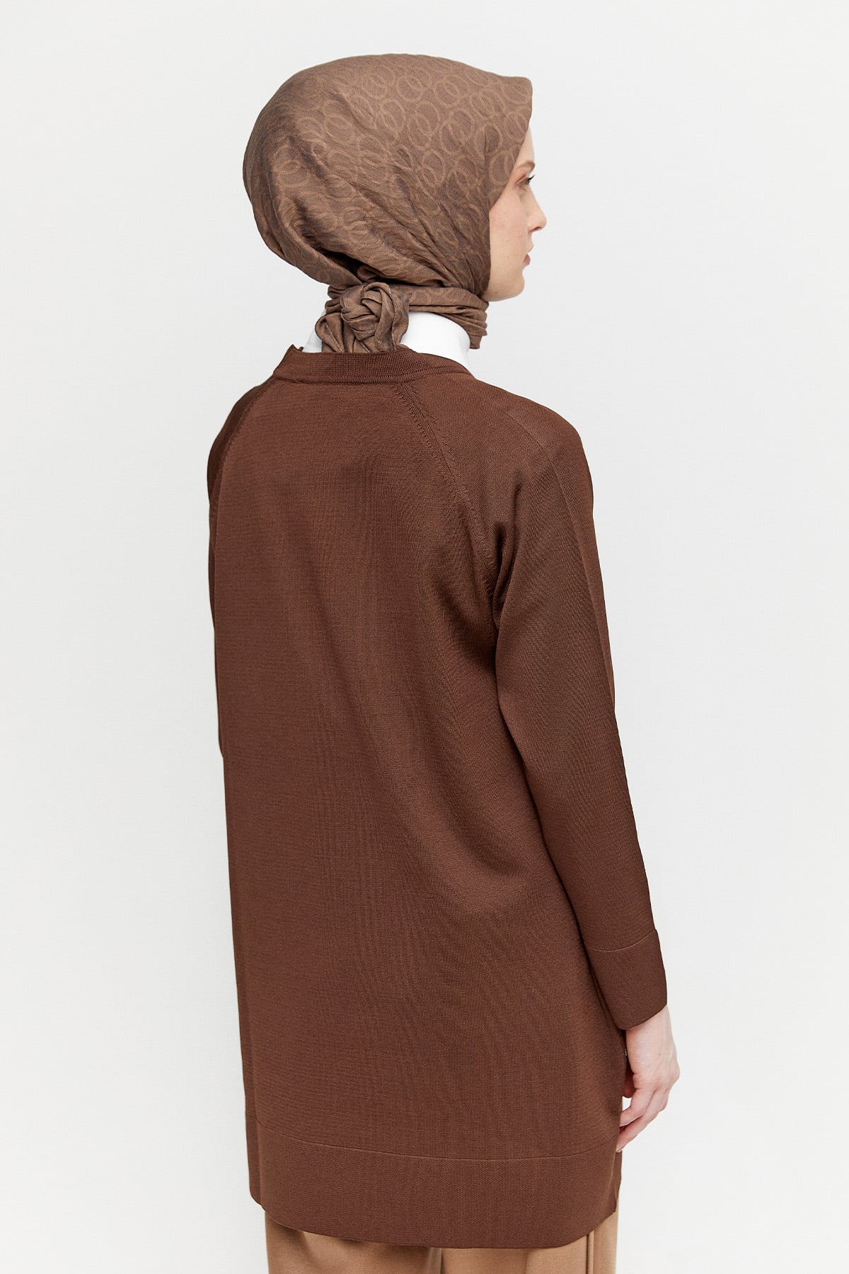 Leopar Desenli Reglan Triko Tunik, Tesettür Giyim