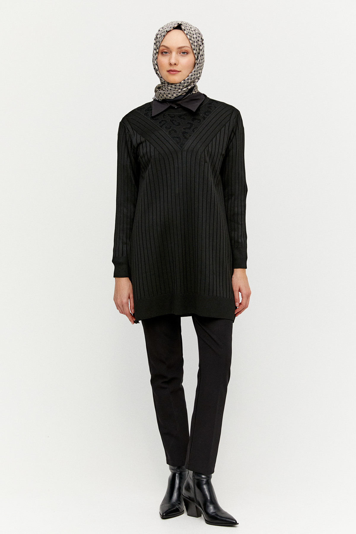 Leopar Desenli Sim Detaylı Tunik