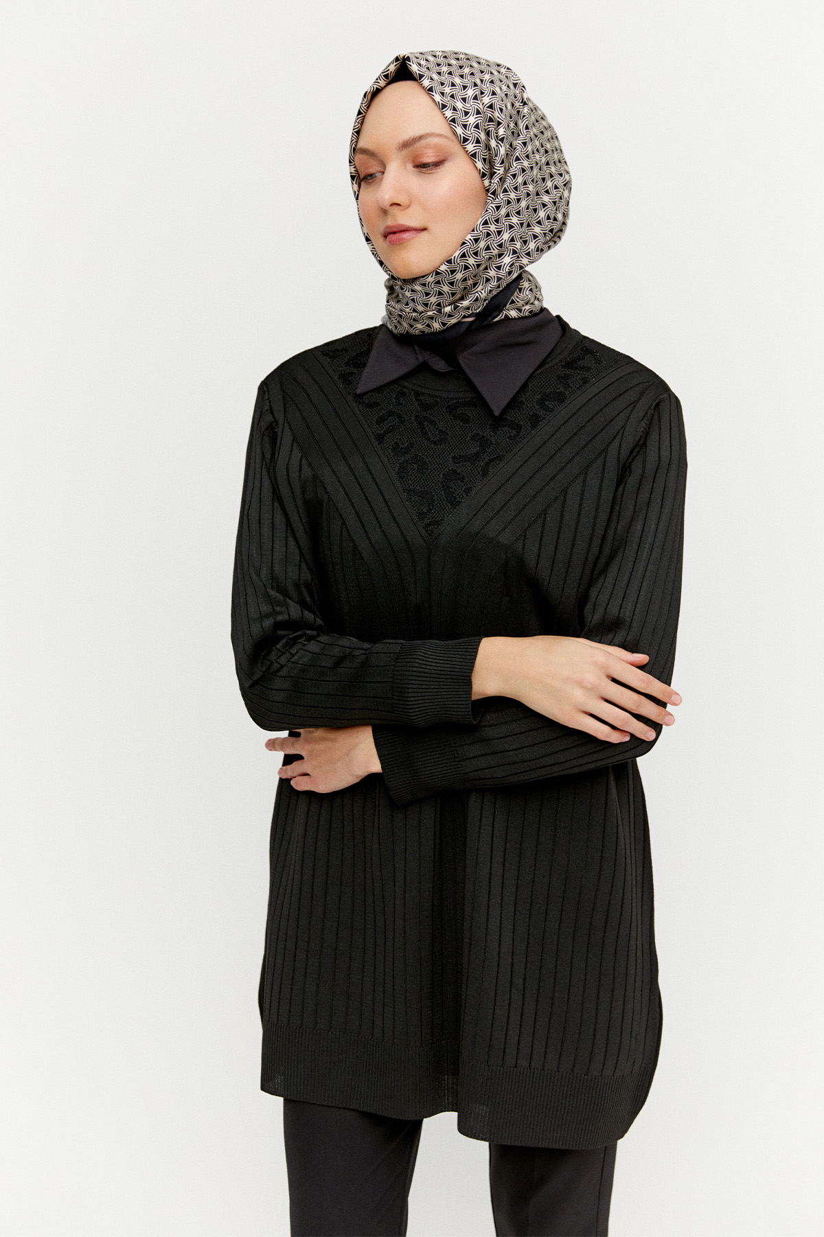 Leopar Desenli Sim Detaylı Tunik