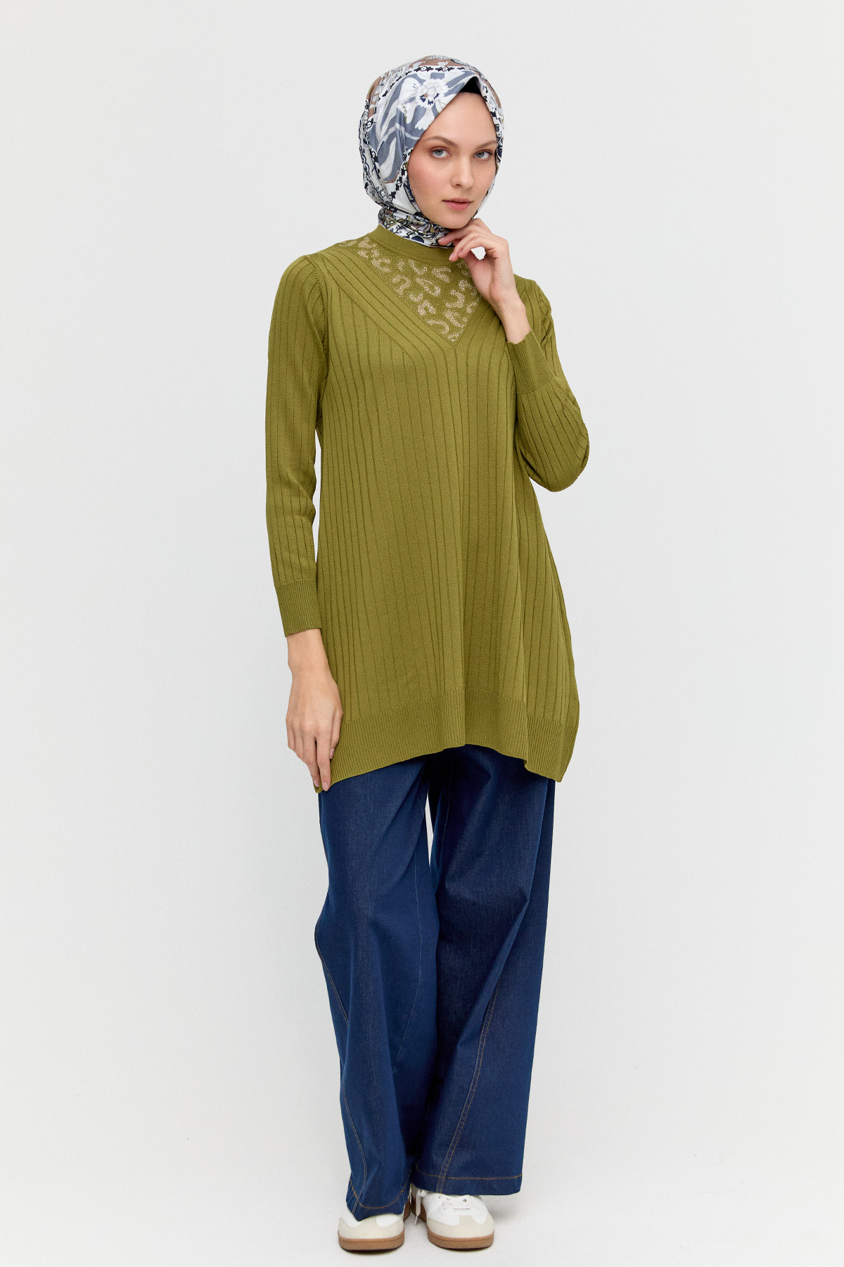 Leopar Desenli Sim Detaylı Tunik