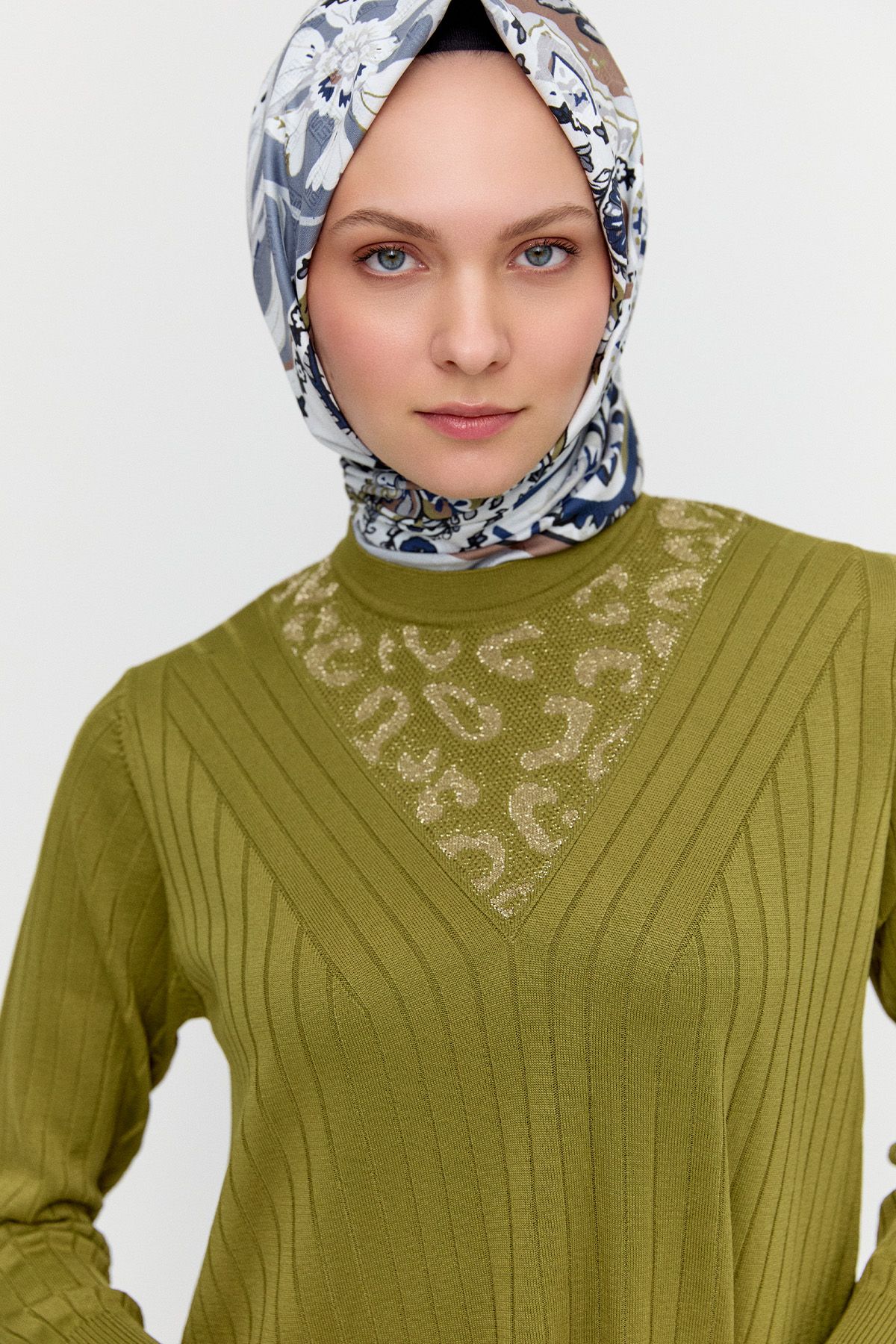 Leopar Desenli Sim Detaylı Tunik