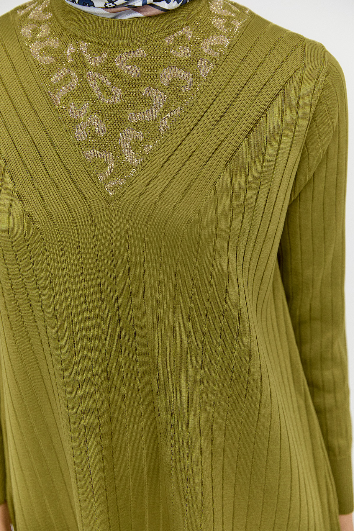 Leopar Desenli Sim Detaylı Tunik