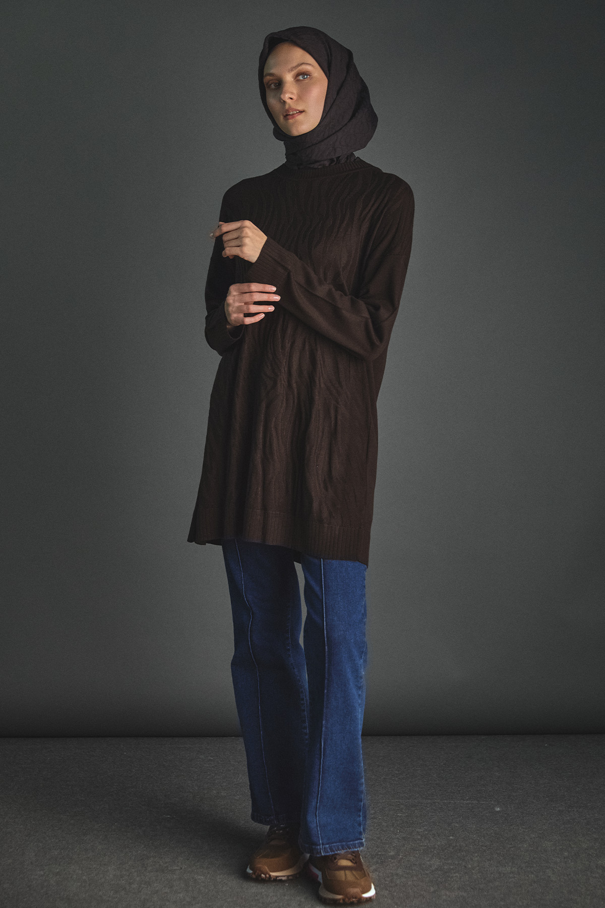 Zebra Desenli Triko Tunik