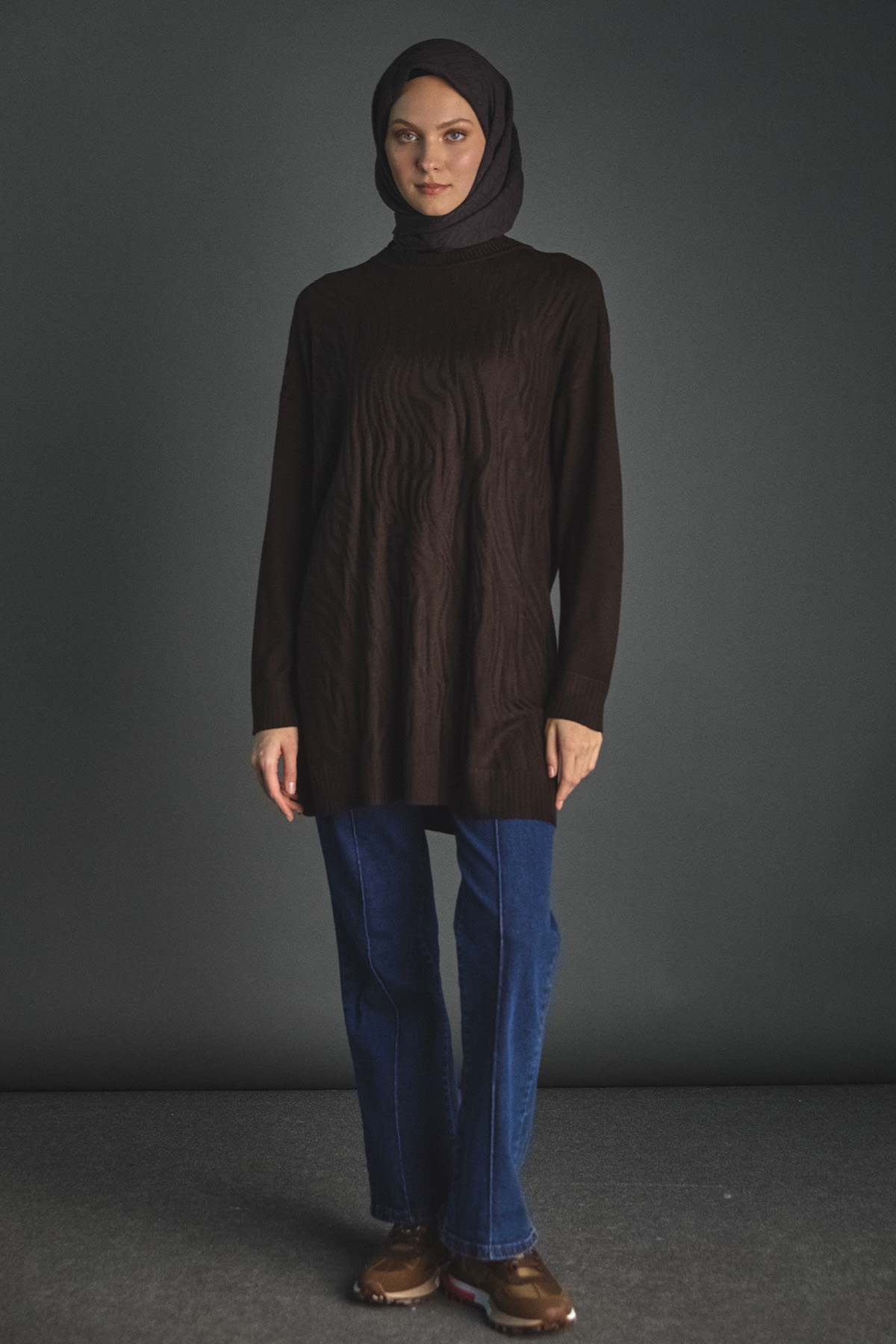 Zebra Desenli Triko Tunik