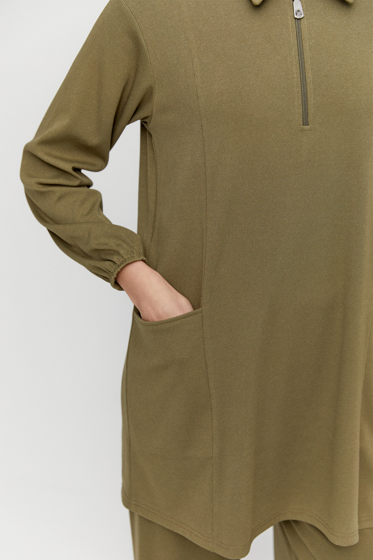 Fermuarlı Örme Tunik