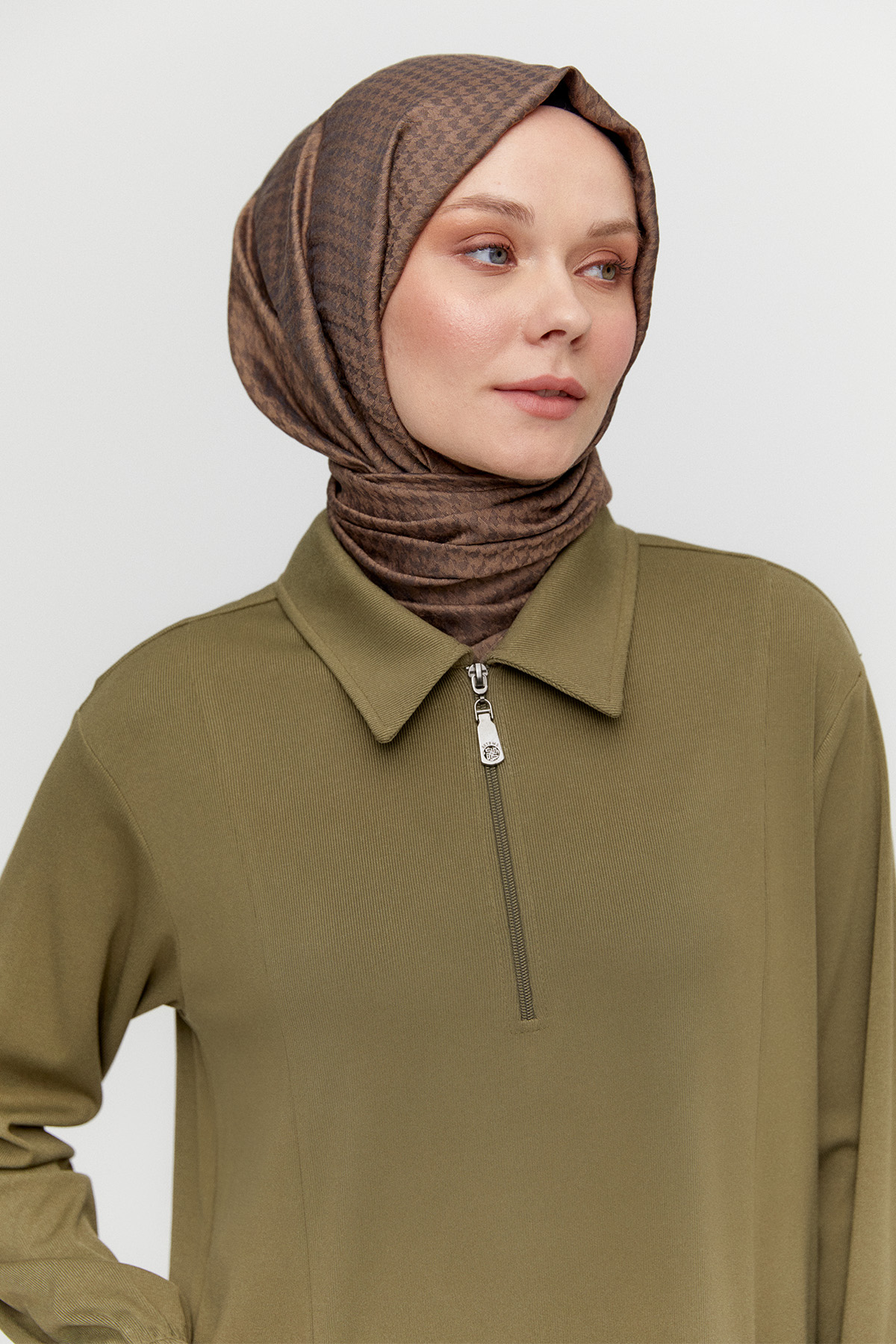 Fermuarlı Örme Tunik