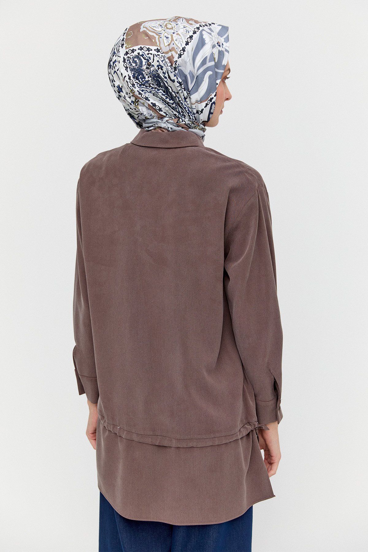 Nakış Desenli Bağcık Detaylı Tunik