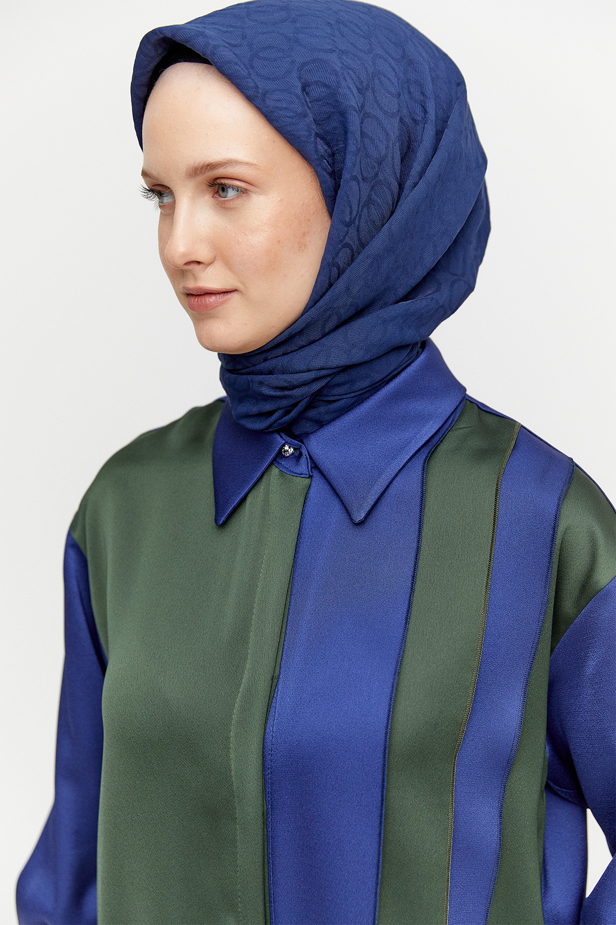 Çift Renk Saten Tunik