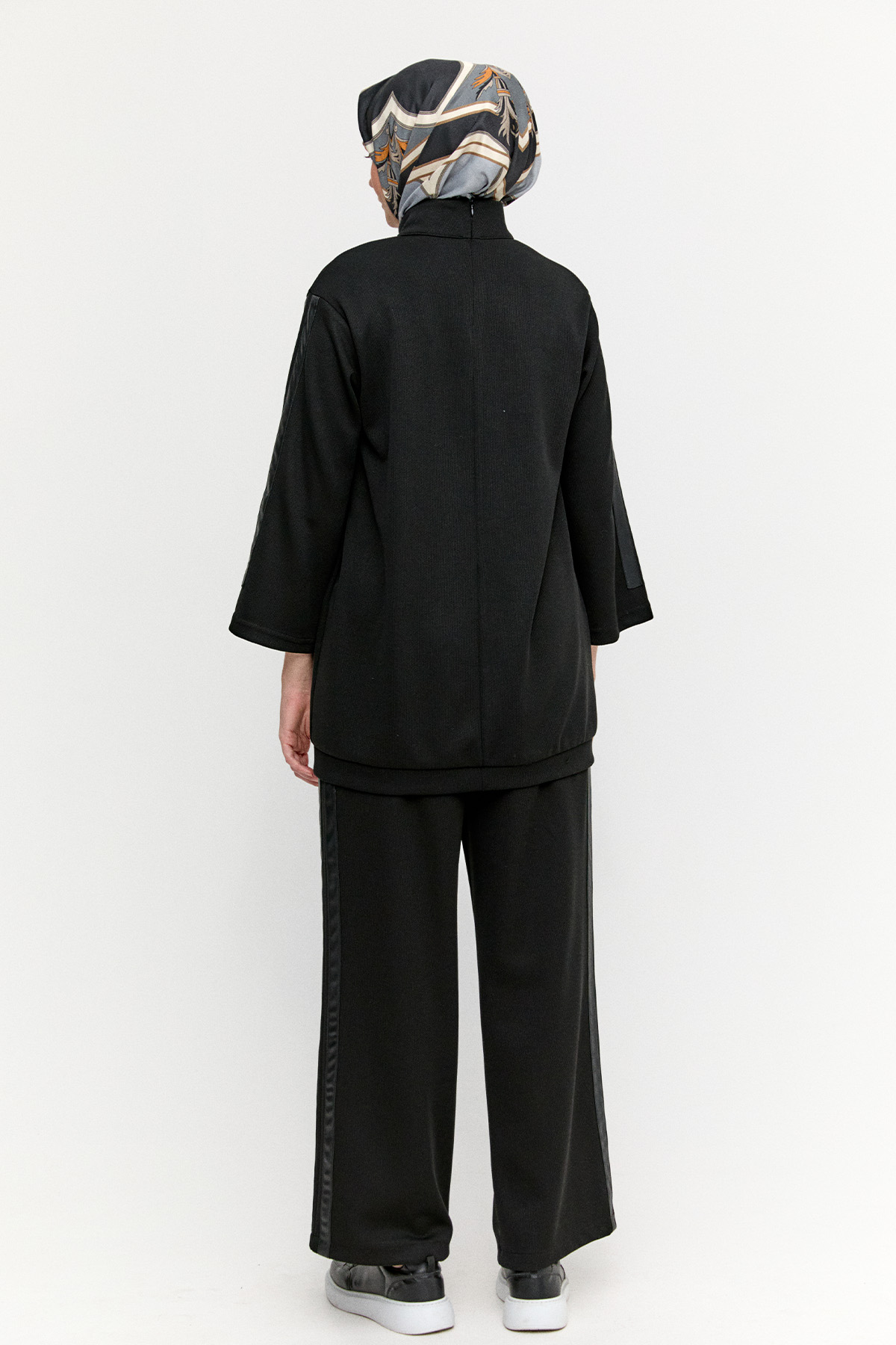 Deri Şeritli Yüksek Yaka Tunik, Tesettür Giyim