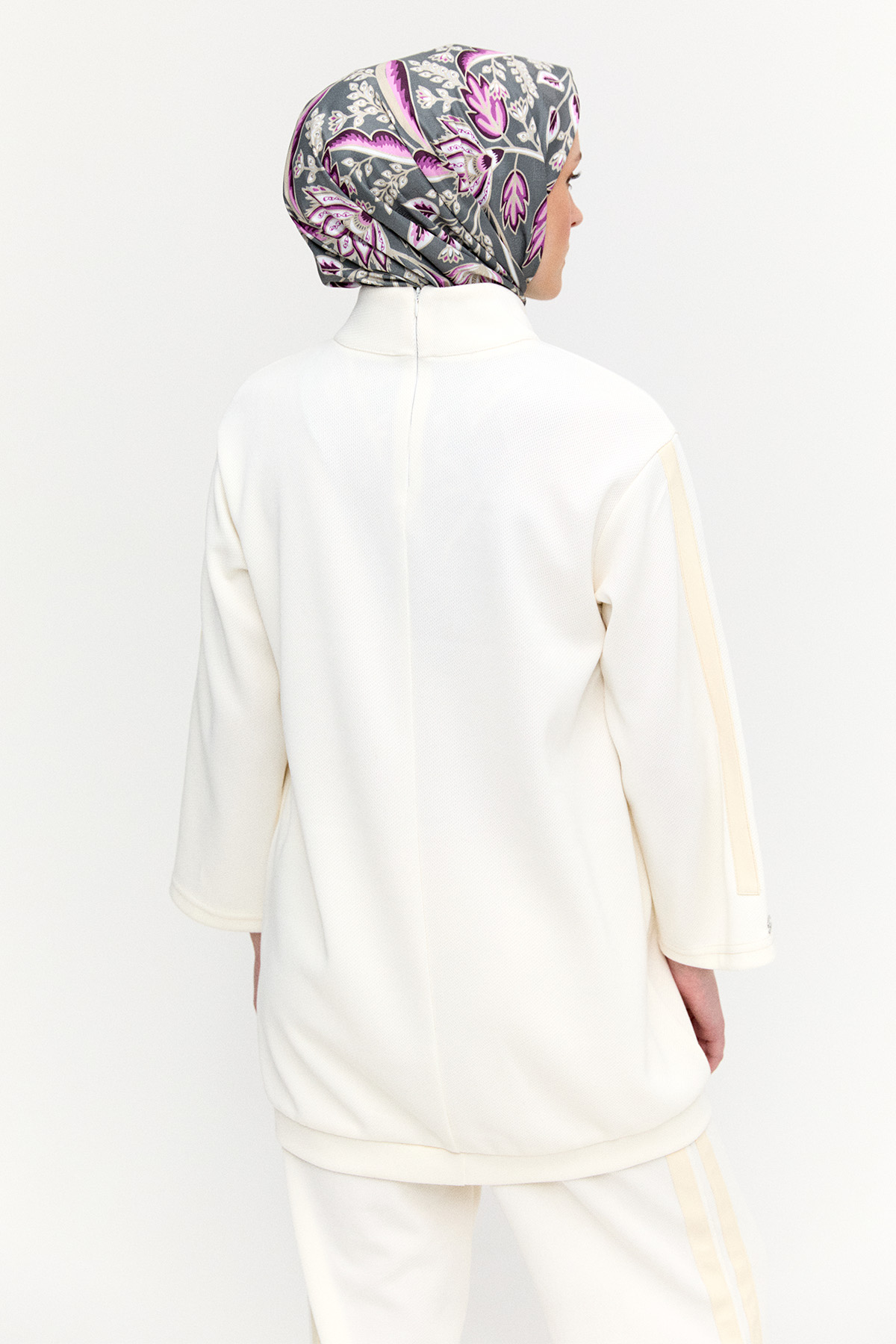 Deri Şeritli Yüksek Yaka Tunik, Tesettür Giyim