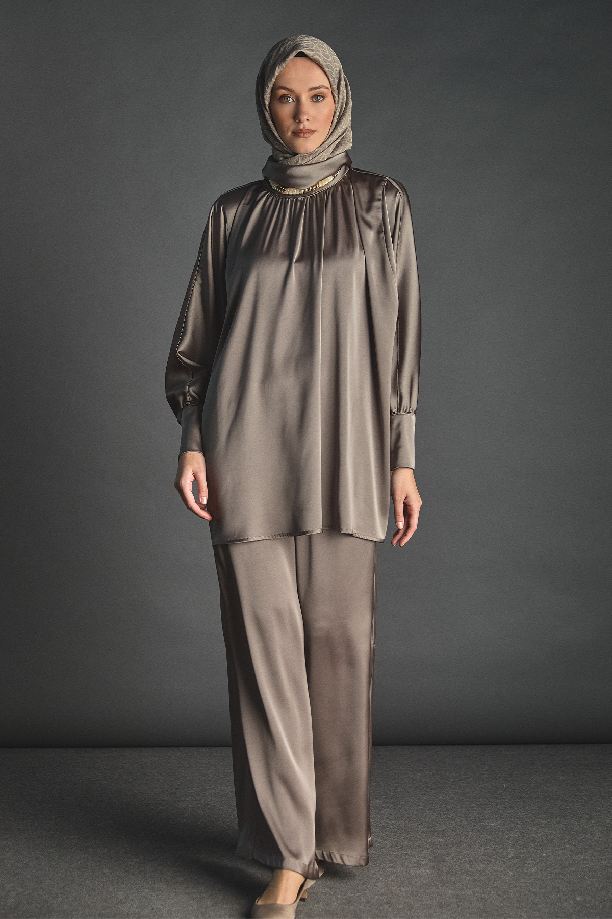 Saten Oversize İkili Takım