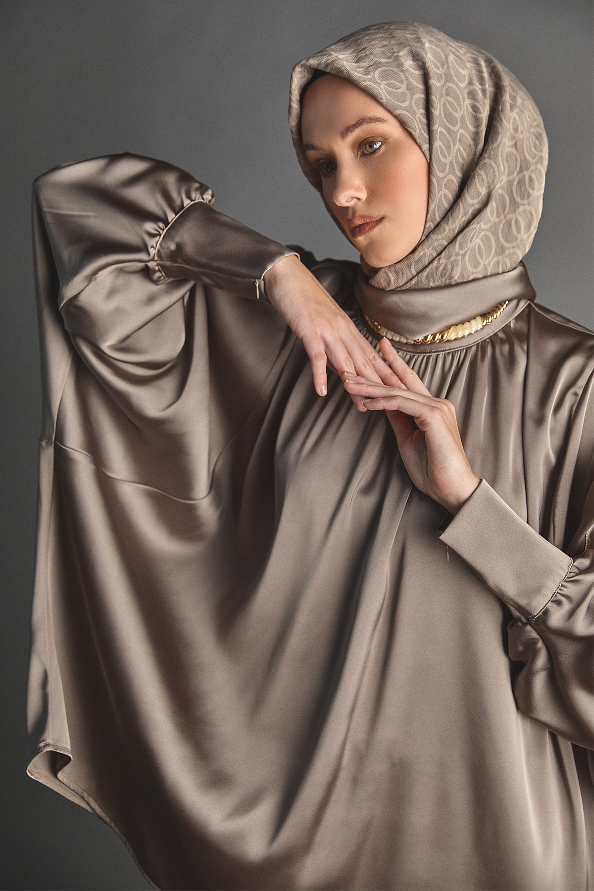 Saten Oversize İkili Takım