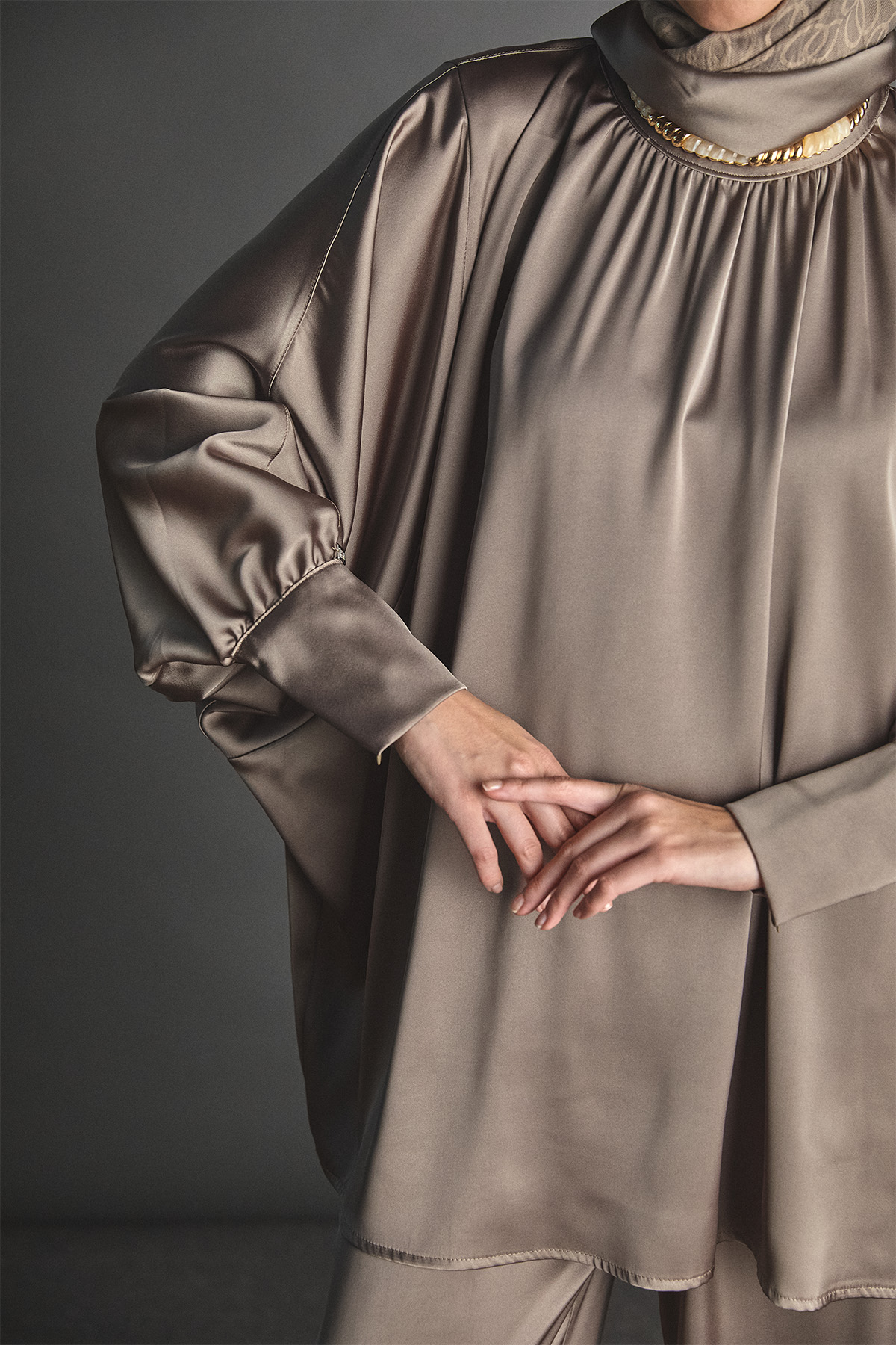 Saten Oversize İkili Takım