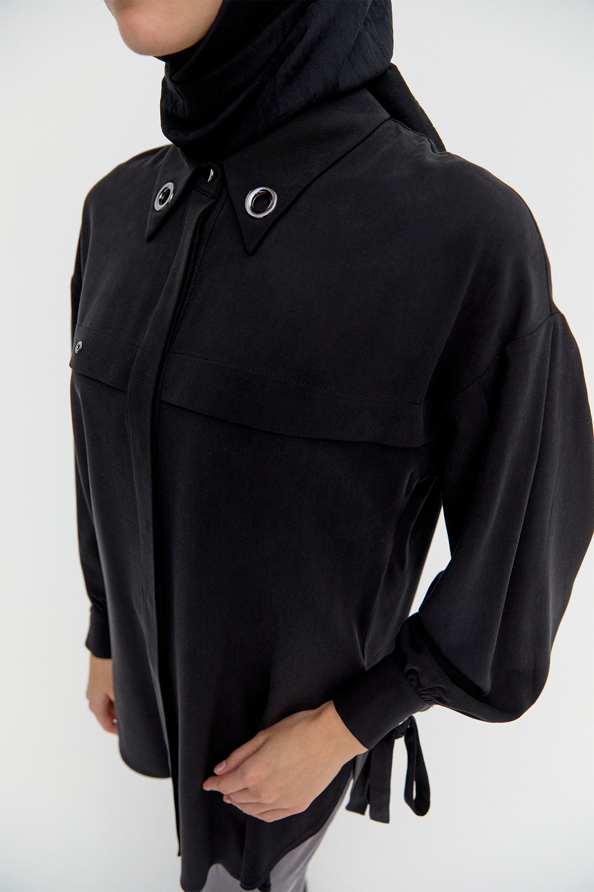 Kuşgözü Detaylı Lyocell Tunik