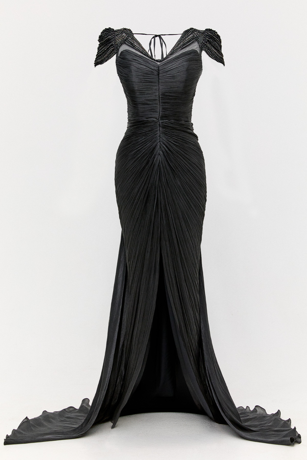 Transparan Karpuz Kollu Abiye Elbise, Tesettür Giyim