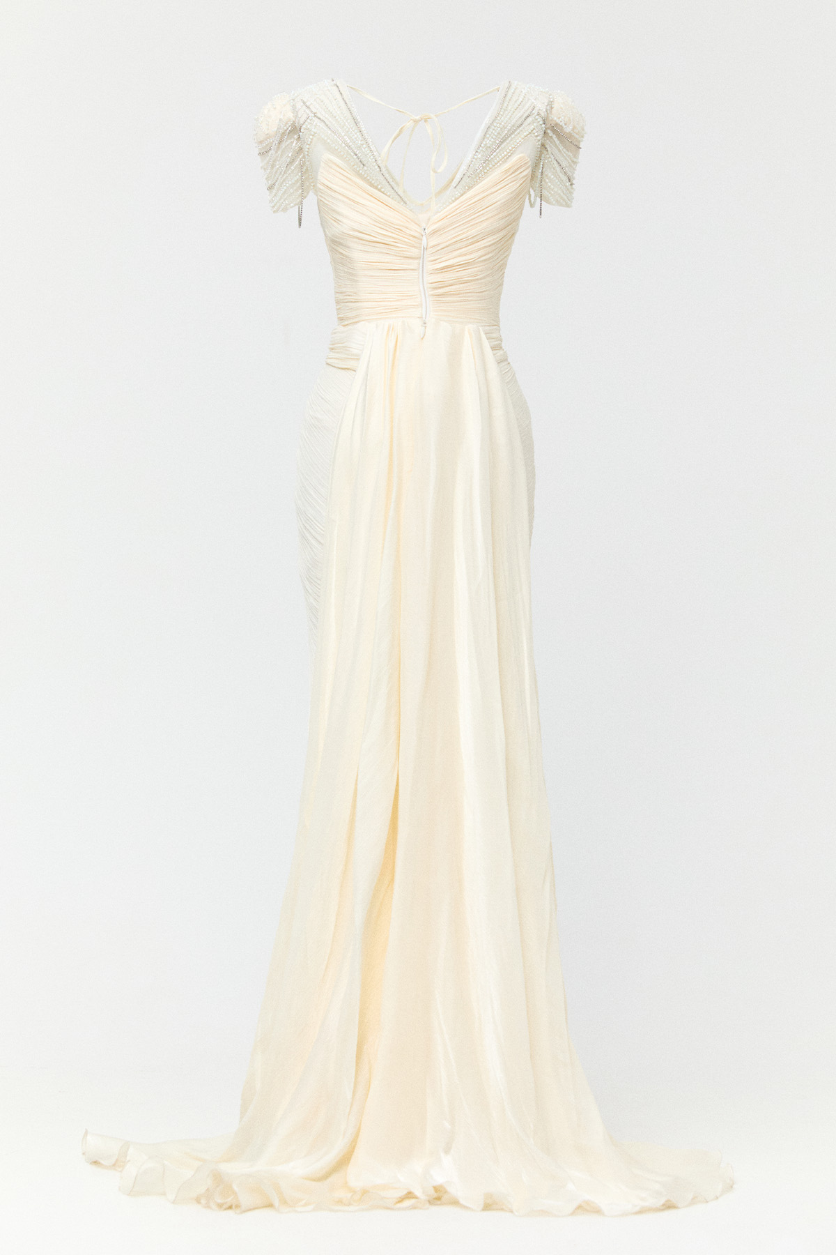 Transparan Karpuz Kollu Abiye Elbise, Tesettür Giyim