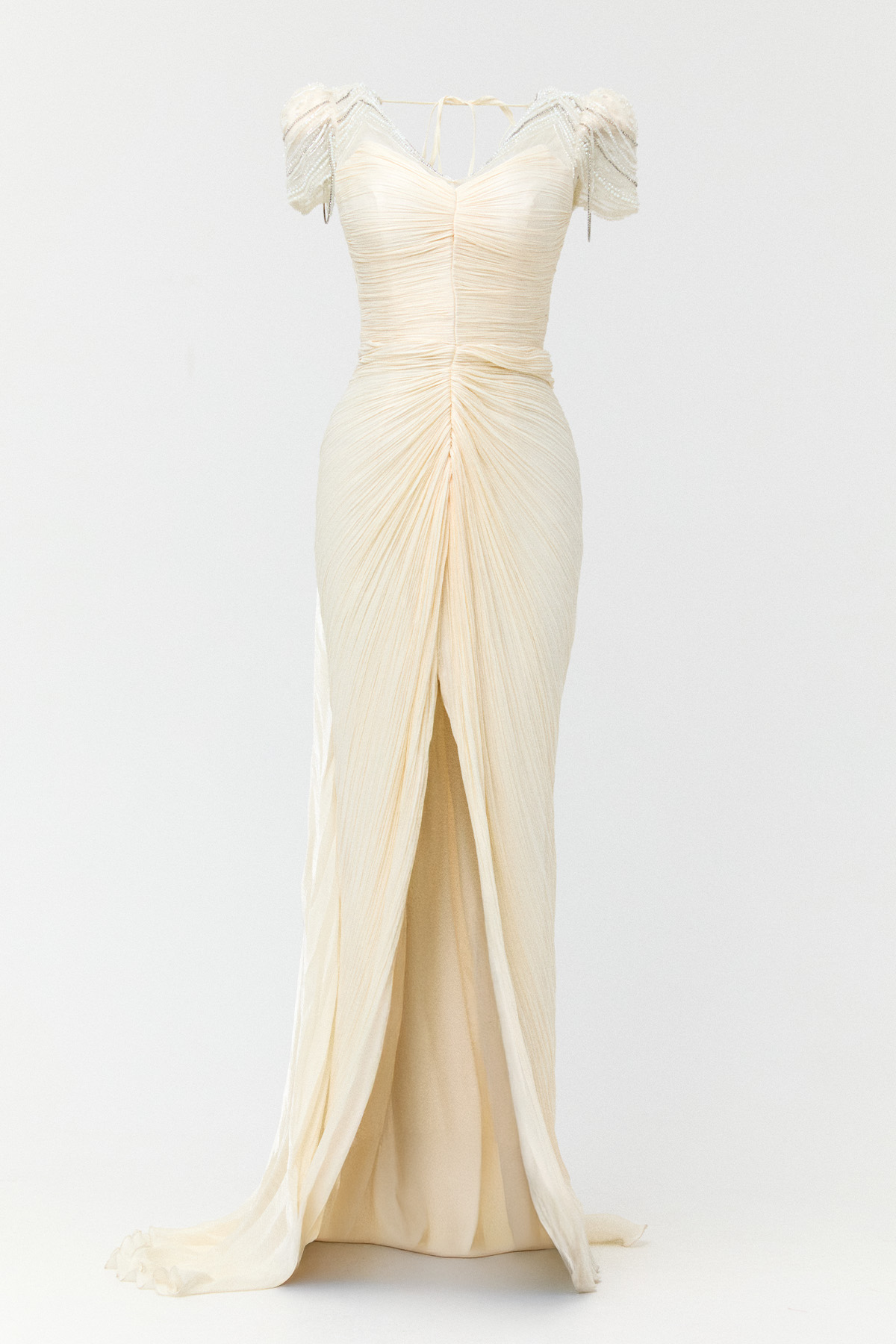 Transparan Karpuz Kollu Abiye Elbise, Tesettür Giyim