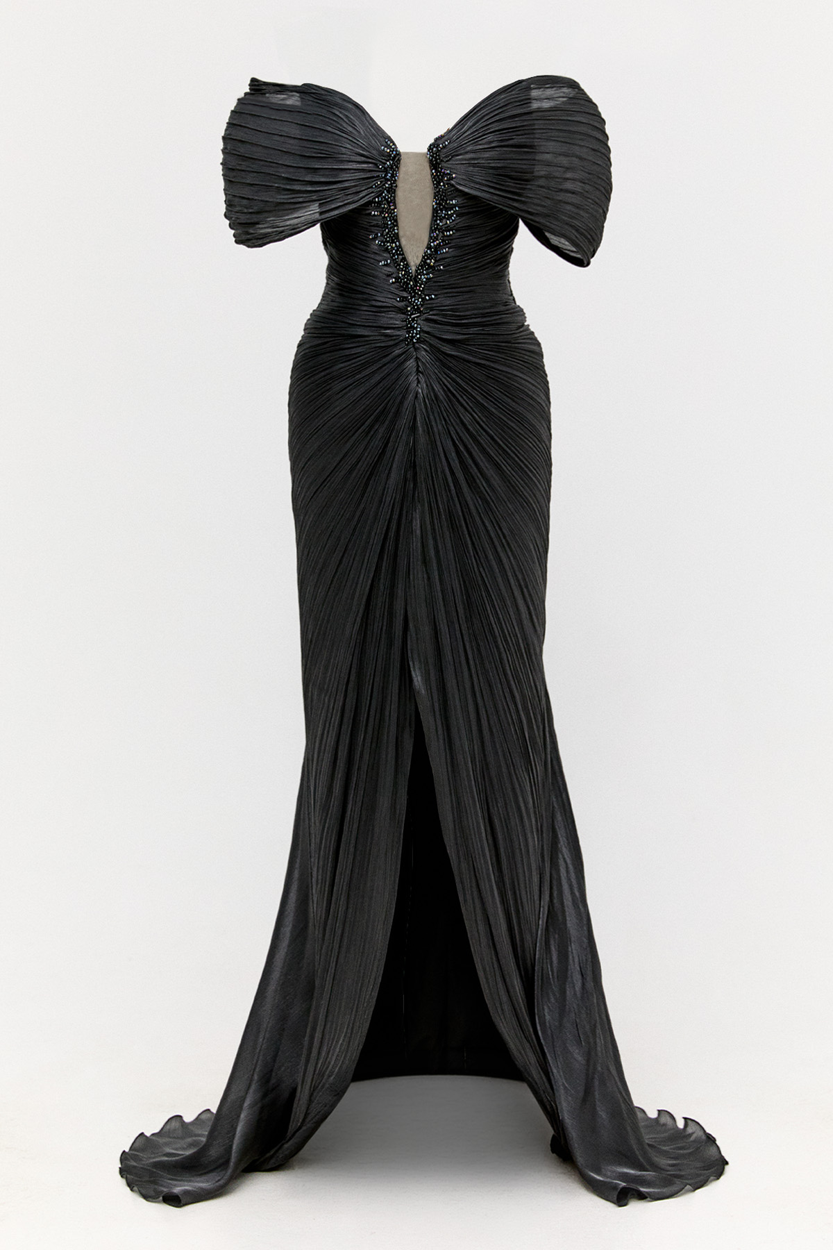 Düşük Kol Straplez Abiye Elbise, Tesettür Giyim