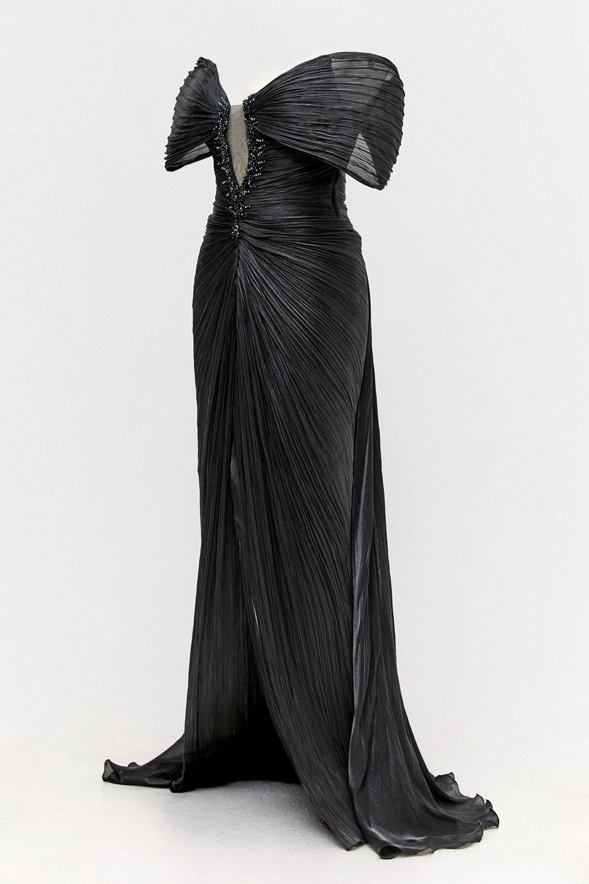 Düşük Kol Straplez Abiye Elbise, Tesettür Giyim