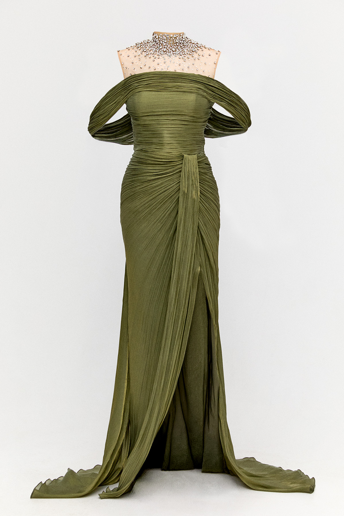 Düşük Kol Straplez Abiye Elbise, Tesettür Giyim