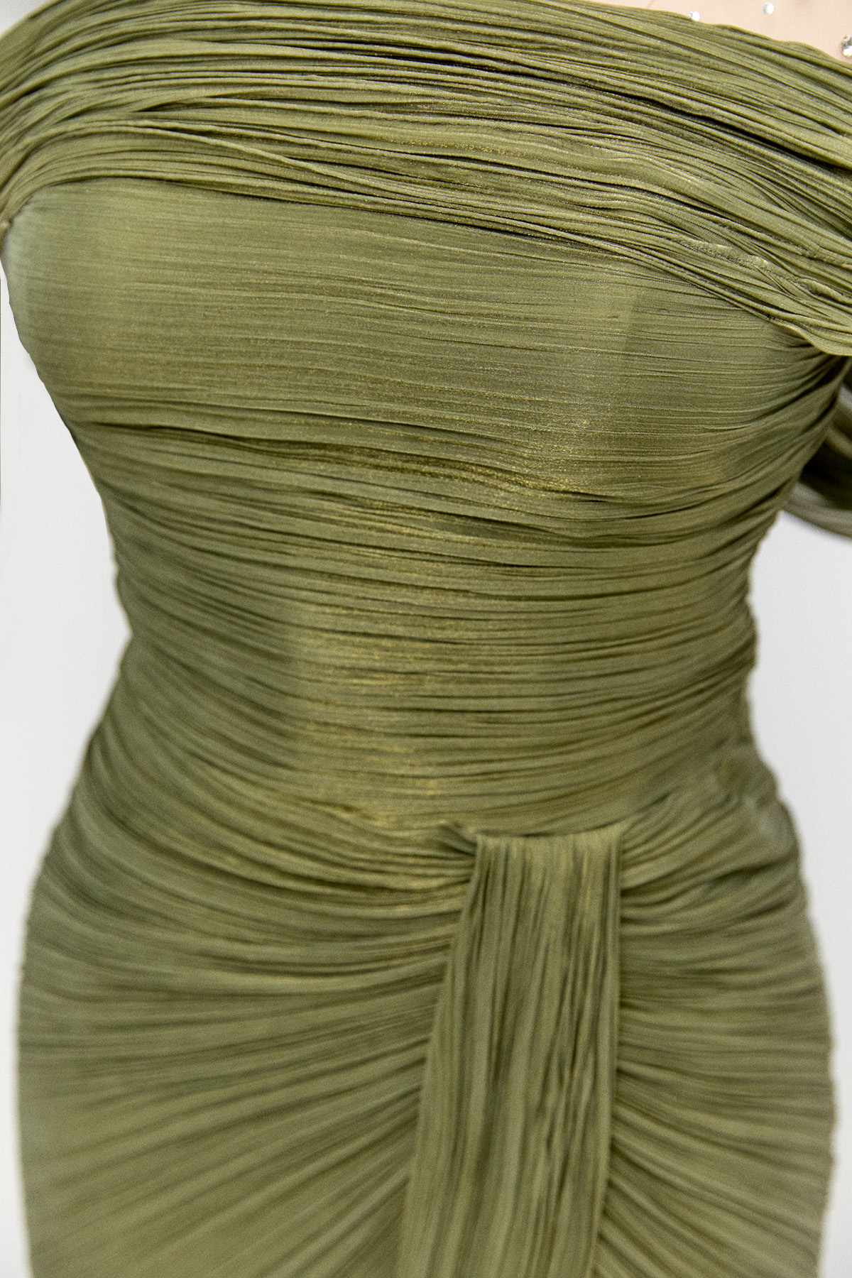 Düşük Kol Straplez Abiye Elbise, Tesettür Giyim